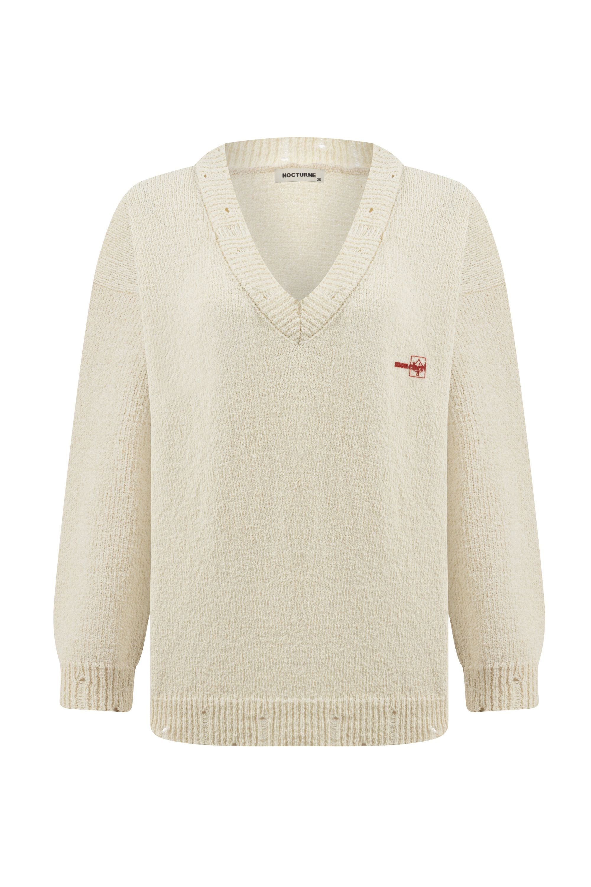 V-Neck Knit Sweater (Final Sale)