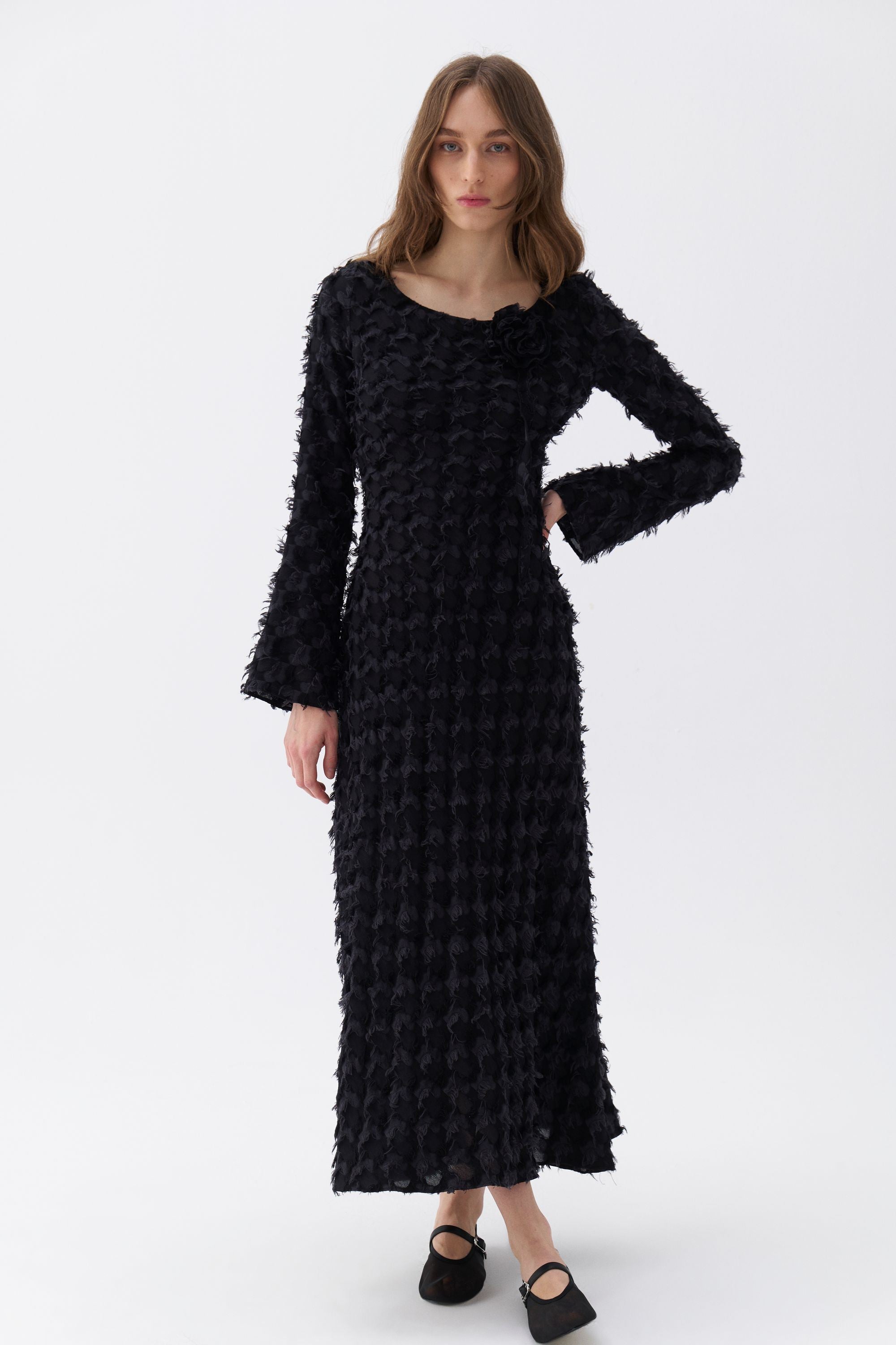 Backless Long Sleeve Maxi Dress (Final Sale)