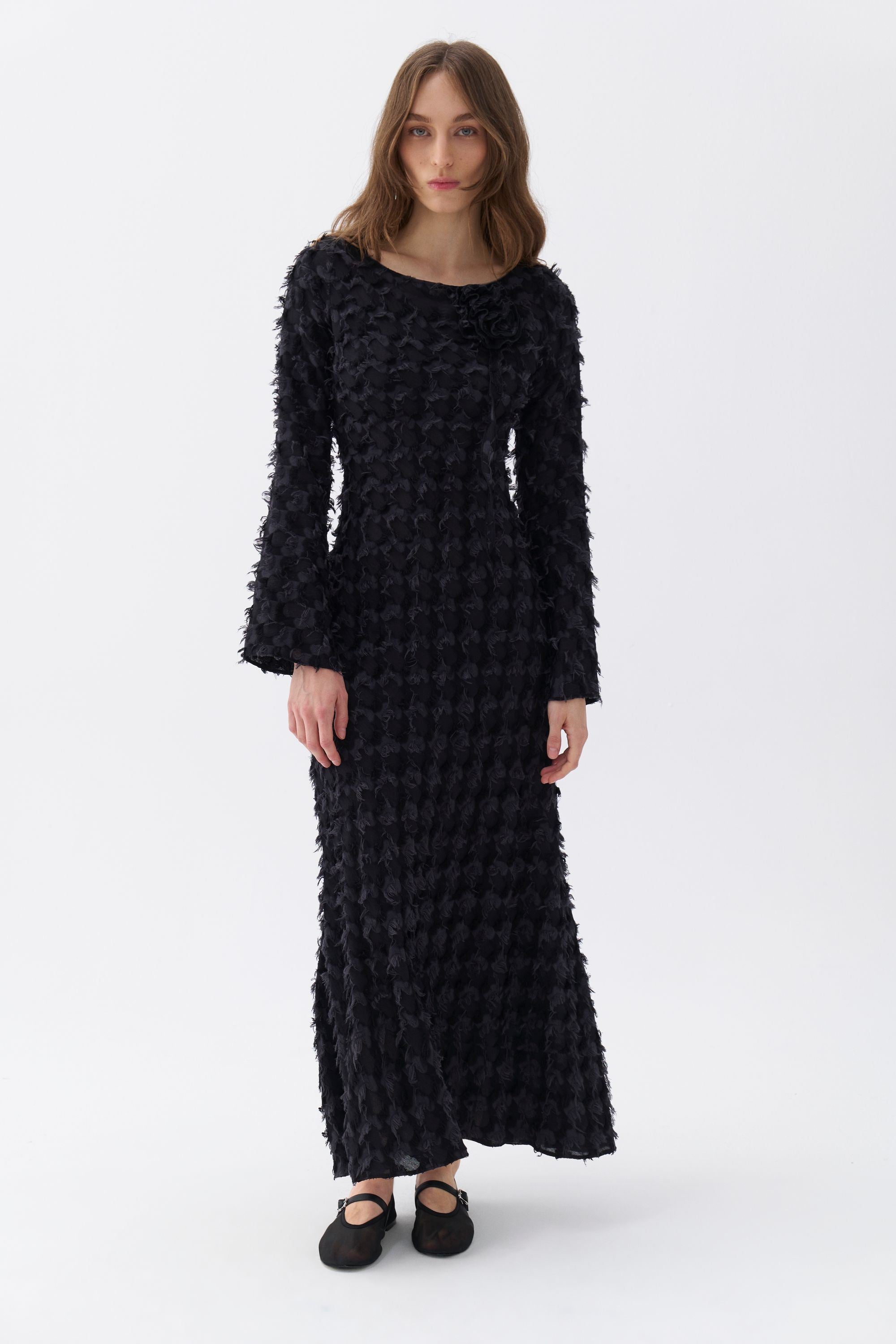 Backless Long Sleeve Maxi Dress (Final Sale)