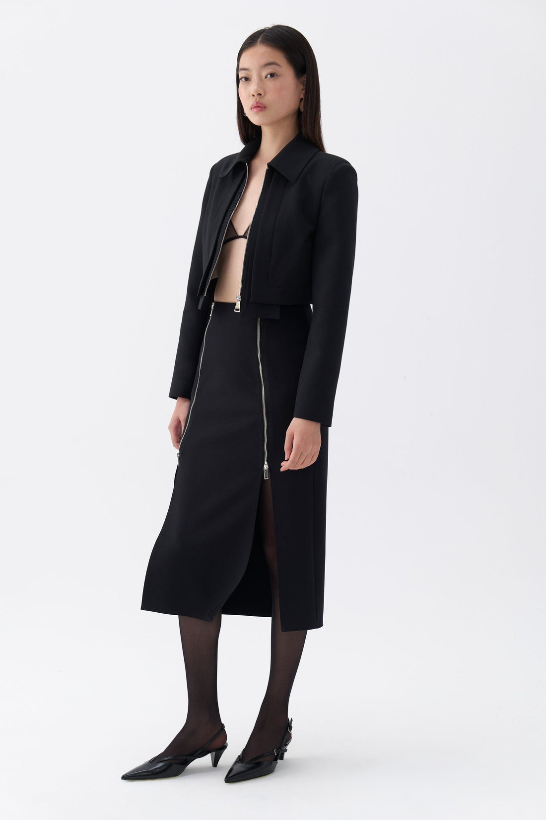 Pencil Skirt with Zipper Design (Final Sale)