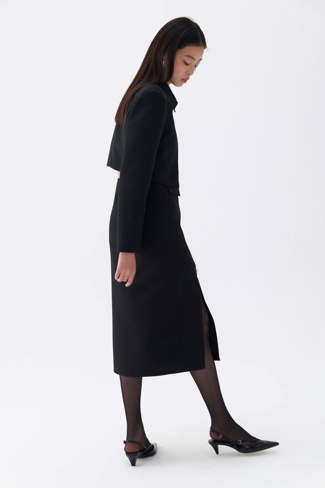 Pencil Skirt with Zipper Design (Final Sale)