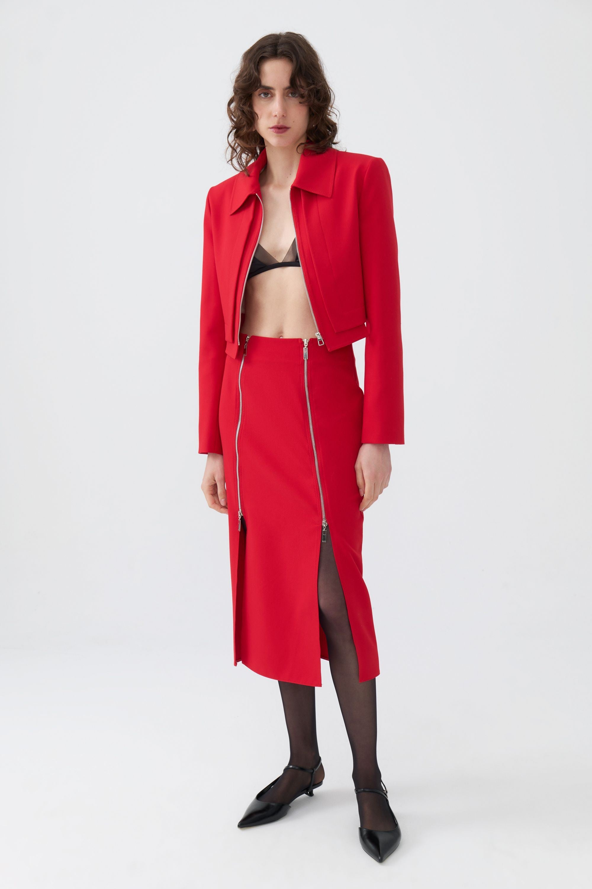 Pencil Skirt with Zipper Design (Final Sale)