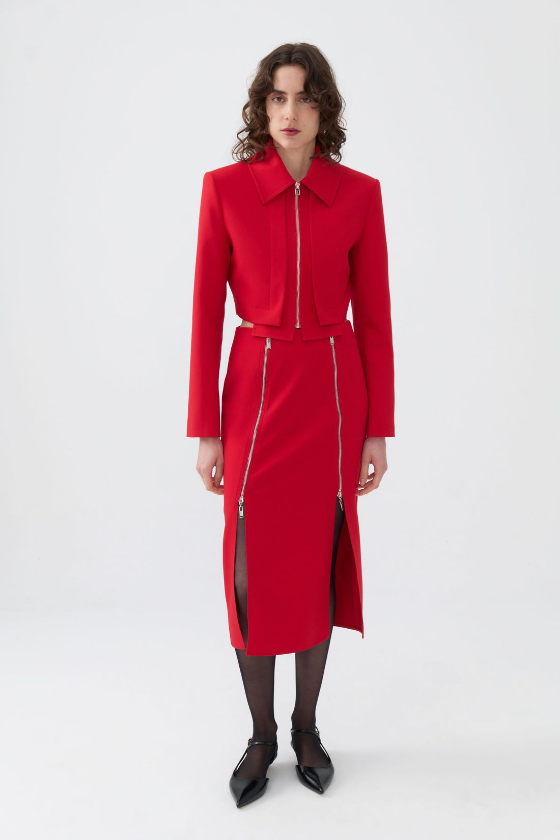 Pencil Skirt with Zipper Design (Final Sale)