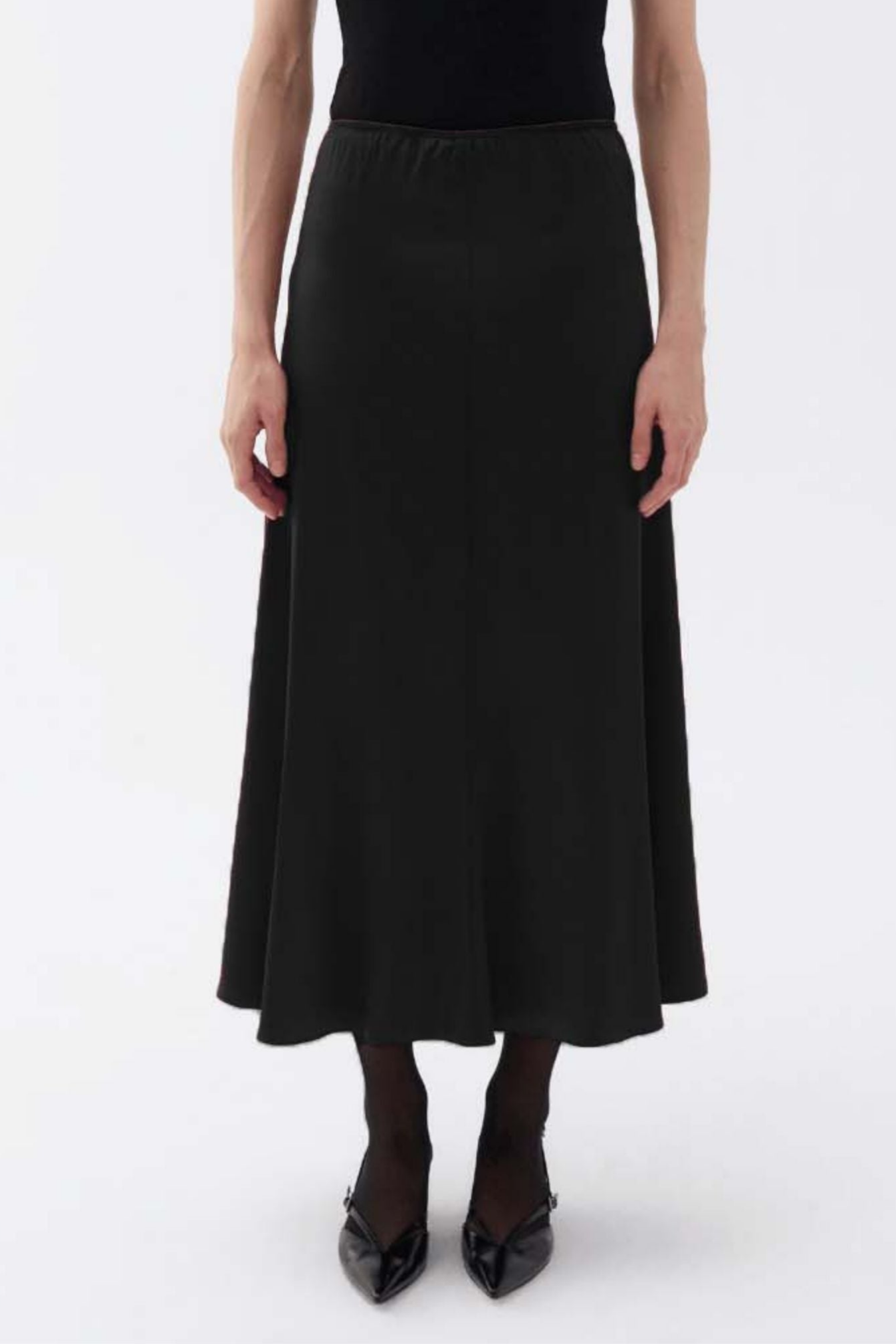 Elastic Waist Midi Skirt (Final Sale)