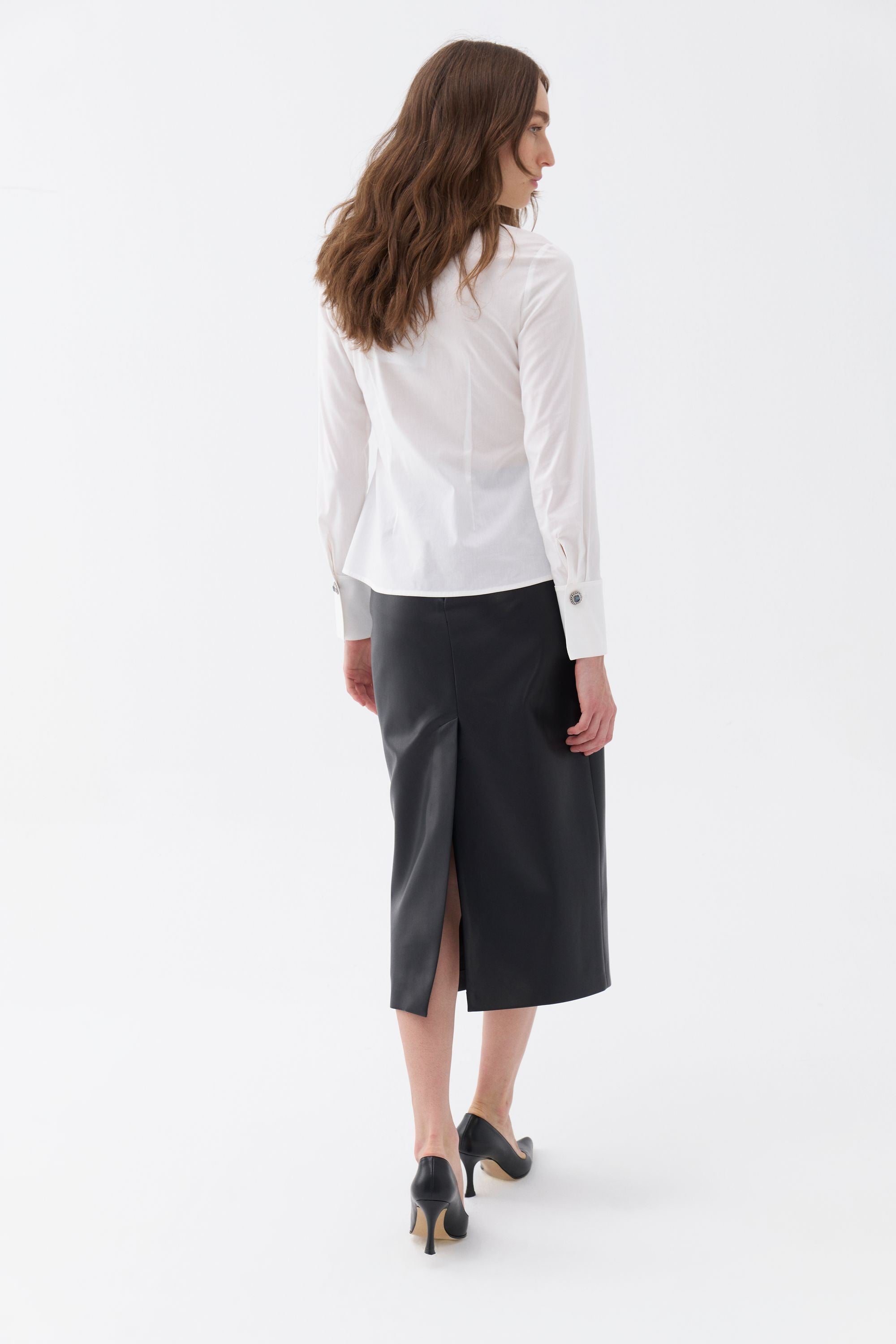 High Waist Faux Leather Skirt (Final Sale)