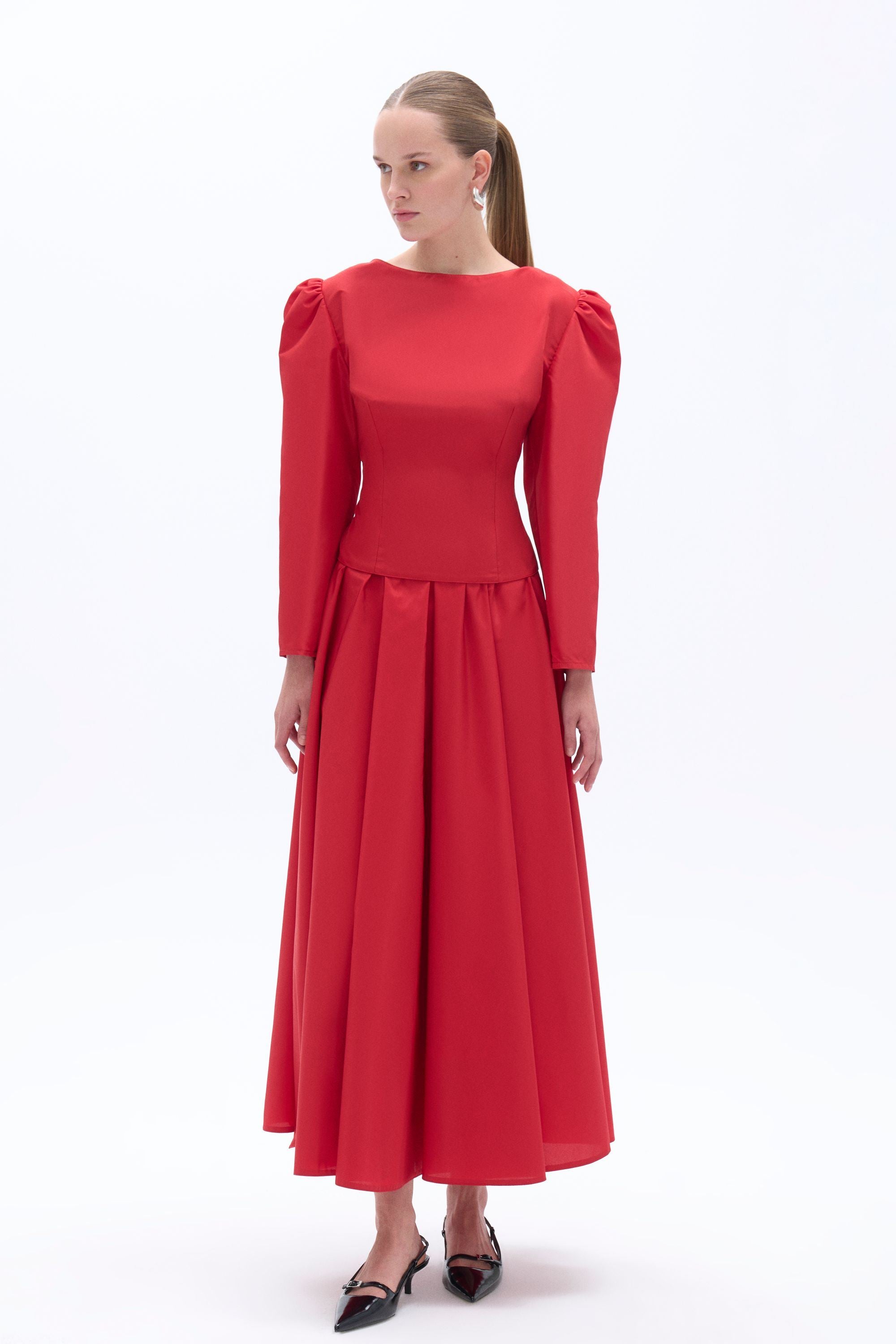 High Waist Taffeta Skirt (Final Sale)