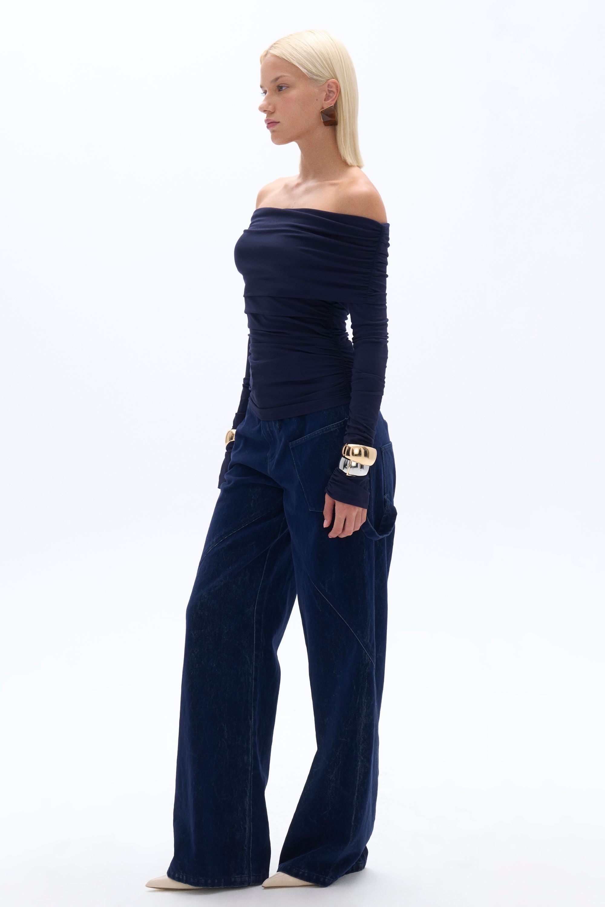 Off Shoulder Blouse with Ruffle Detail (Final Sale)