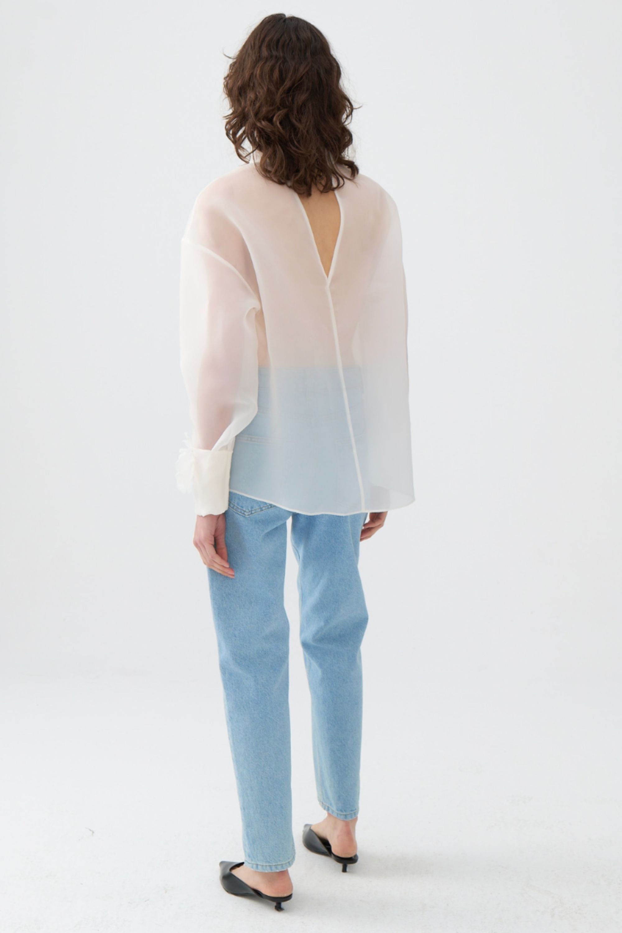 Flower Applique Sheer Blouse (Final Sale)