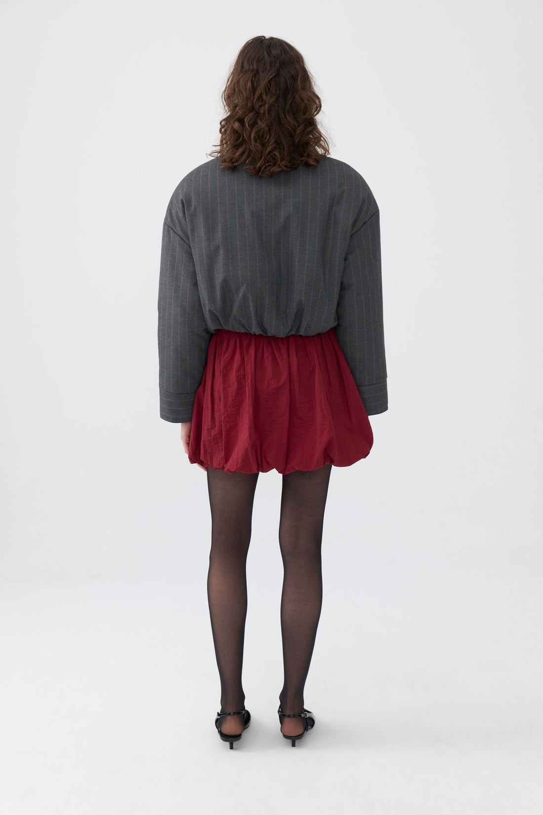 Striped Padded Shoulder Jacket (Final Sale)