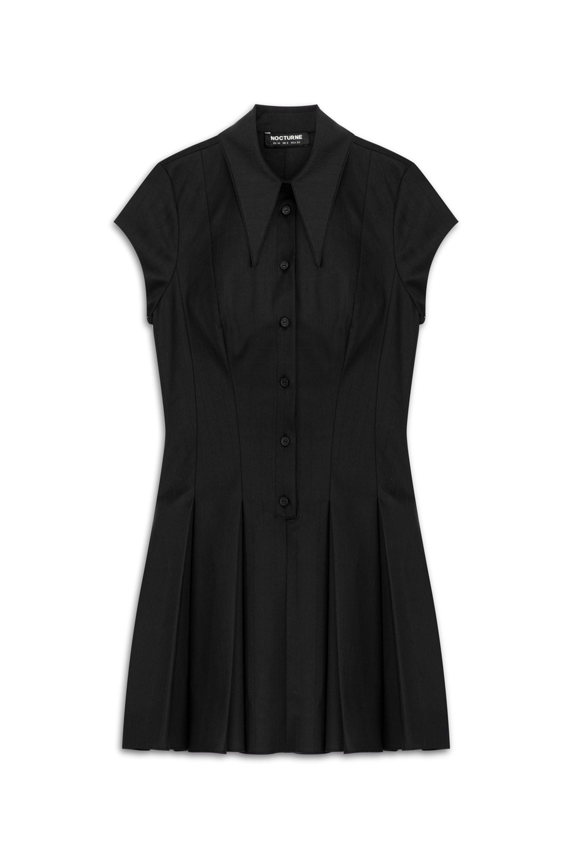 Black Pleated Mini Dress
