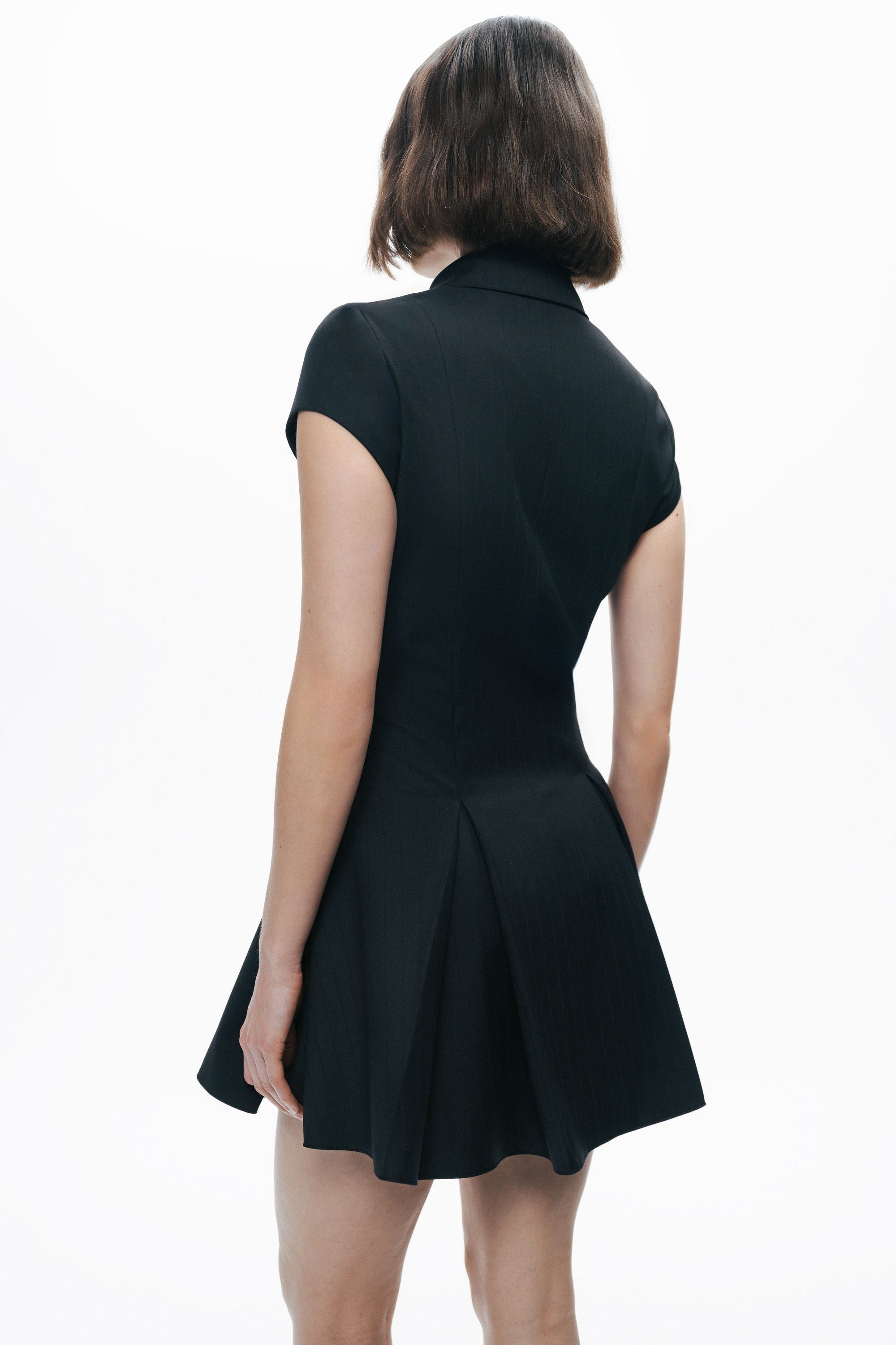 Black Pleated Mini Dress