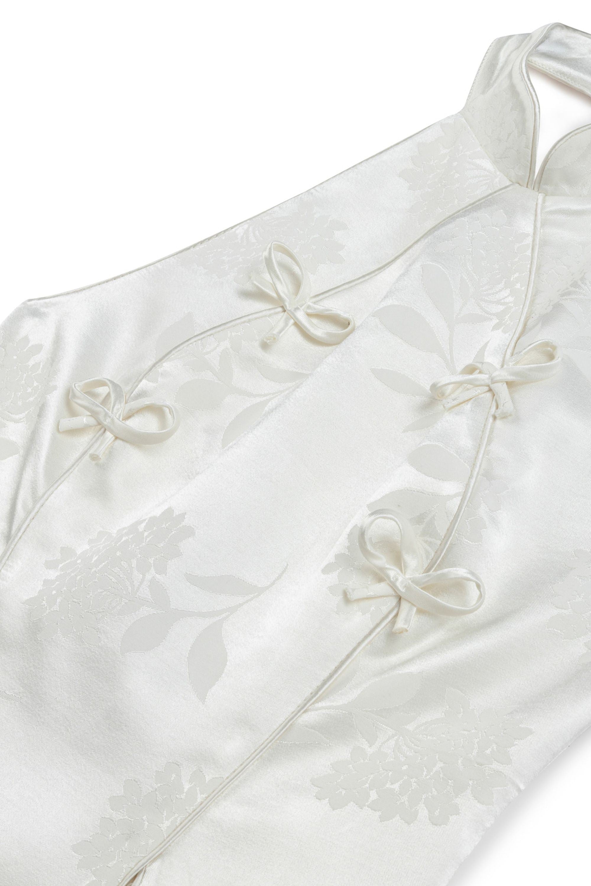 Ecru Blouse with Bow Detail