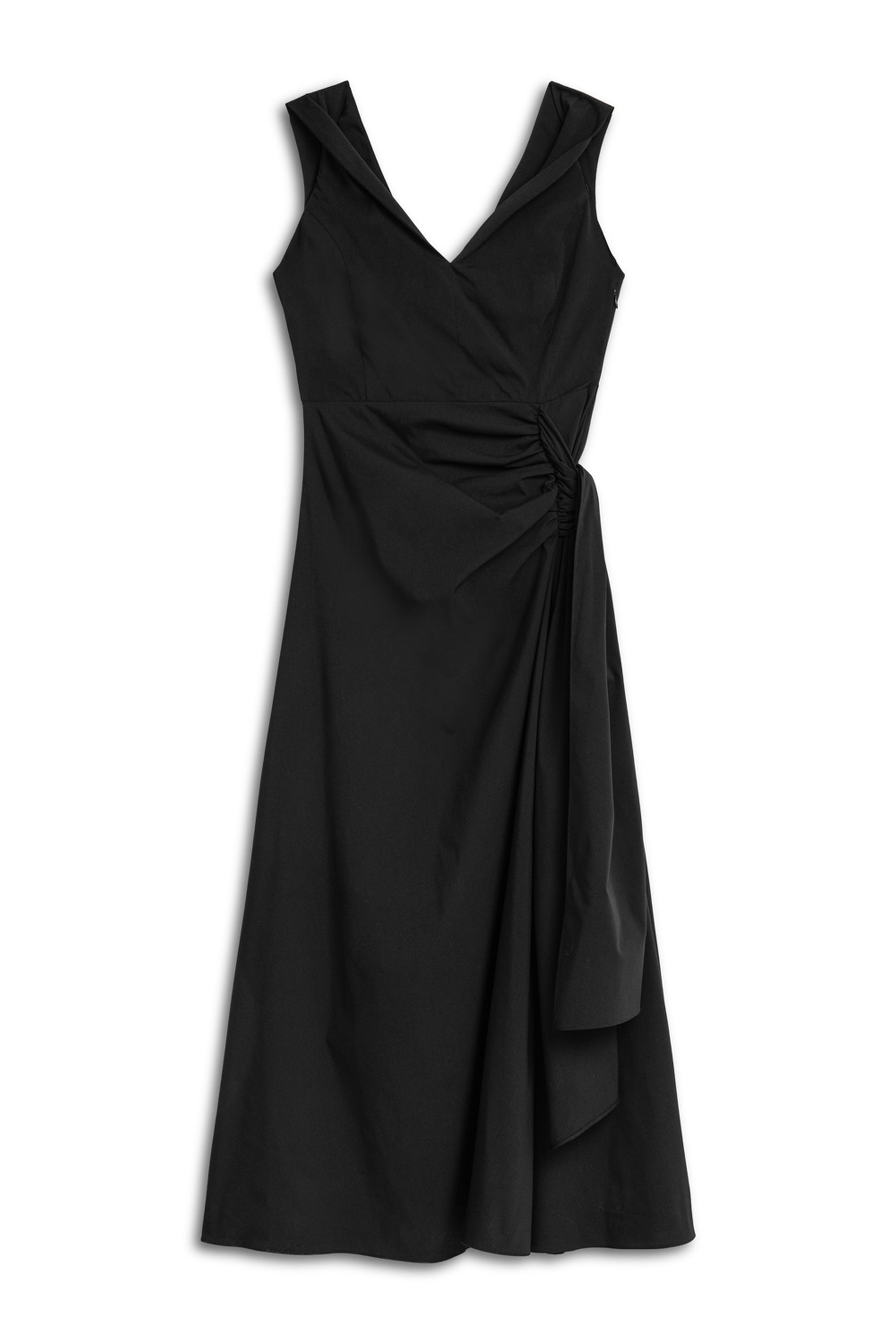 Black Tie Detail Midi Dress