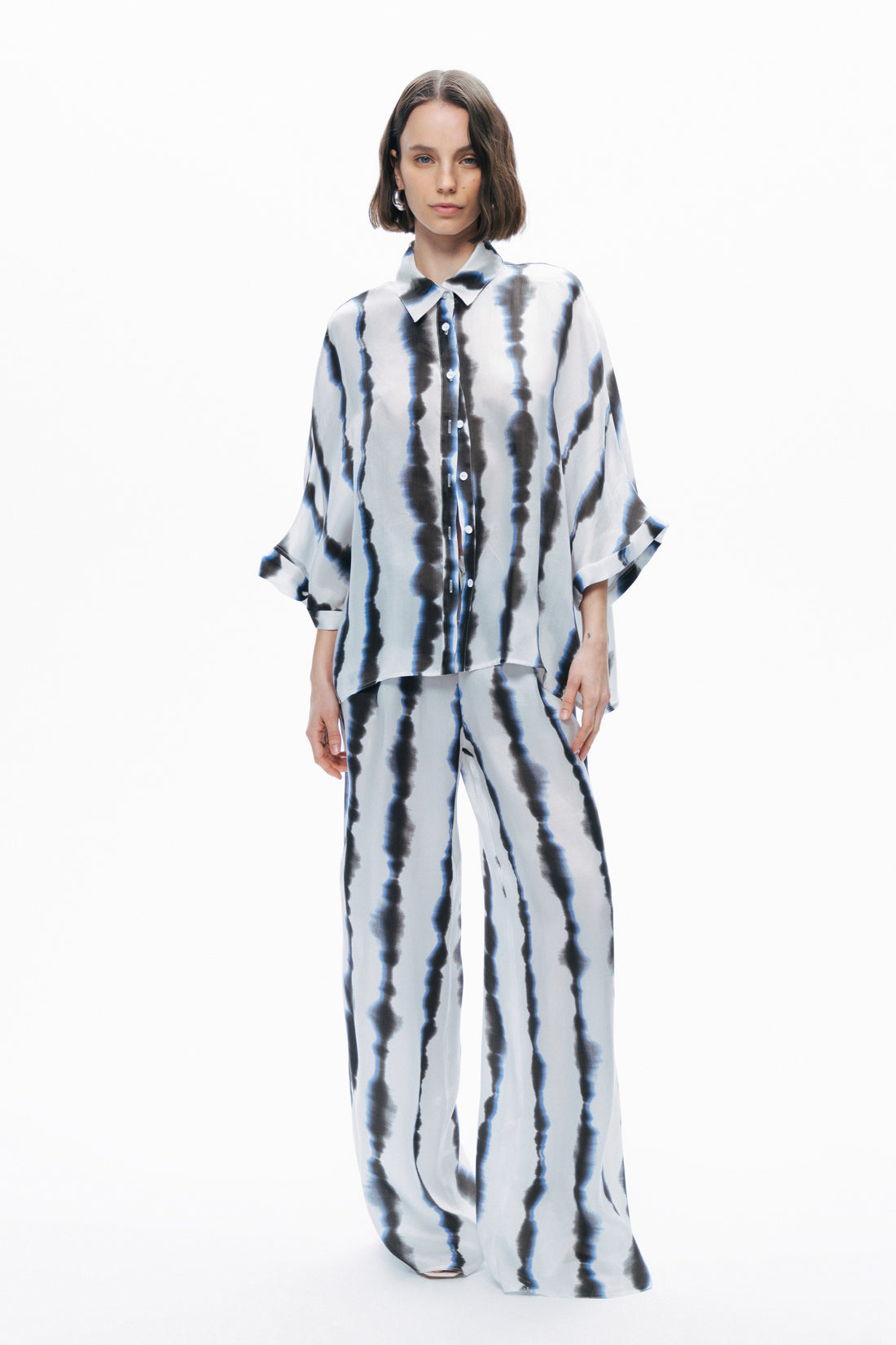 Flowy Tie-Dye Patterned Shirt