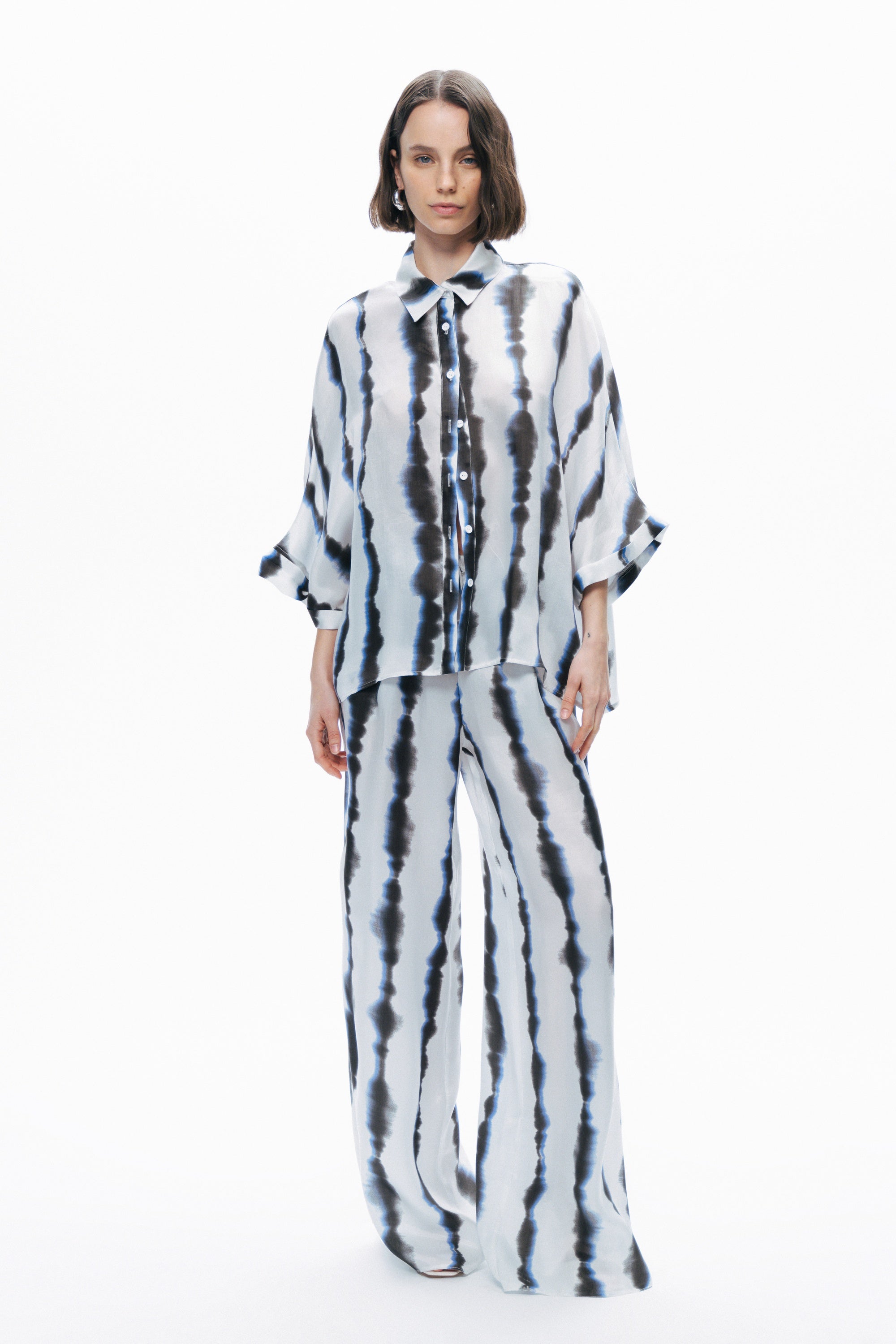 Flowy Tie-Dye Patterned Shirt