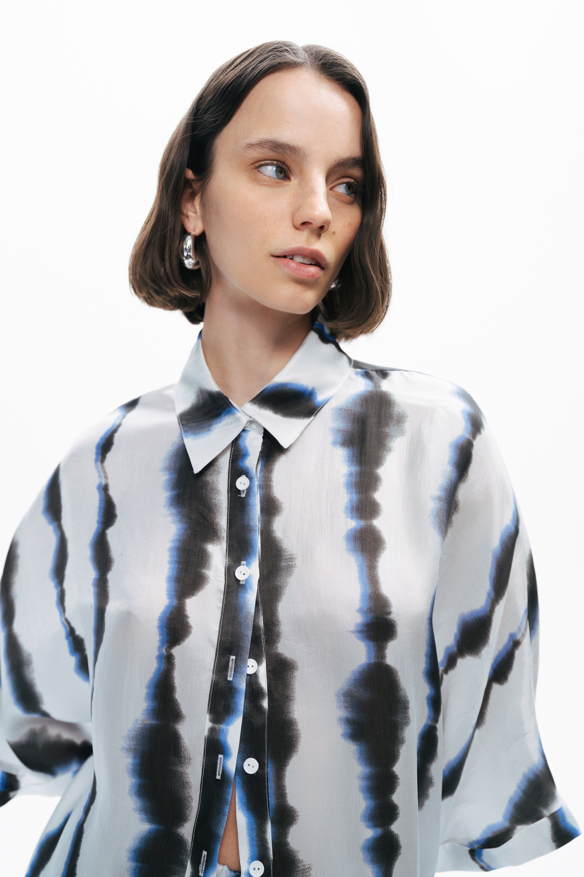 Flowy Tie-Dye Patterned Shirt
