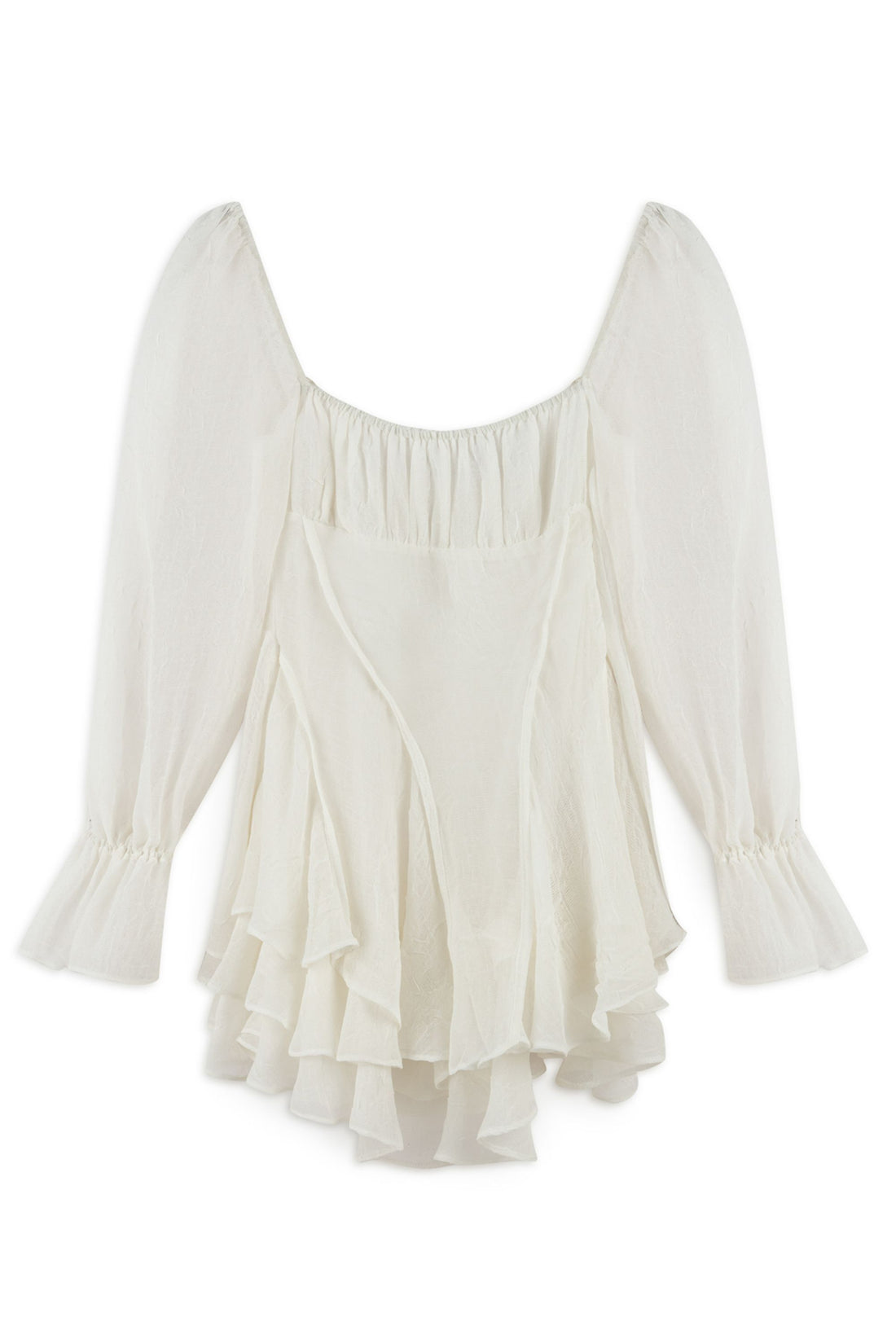 Ecru Ruffle Mini Dress