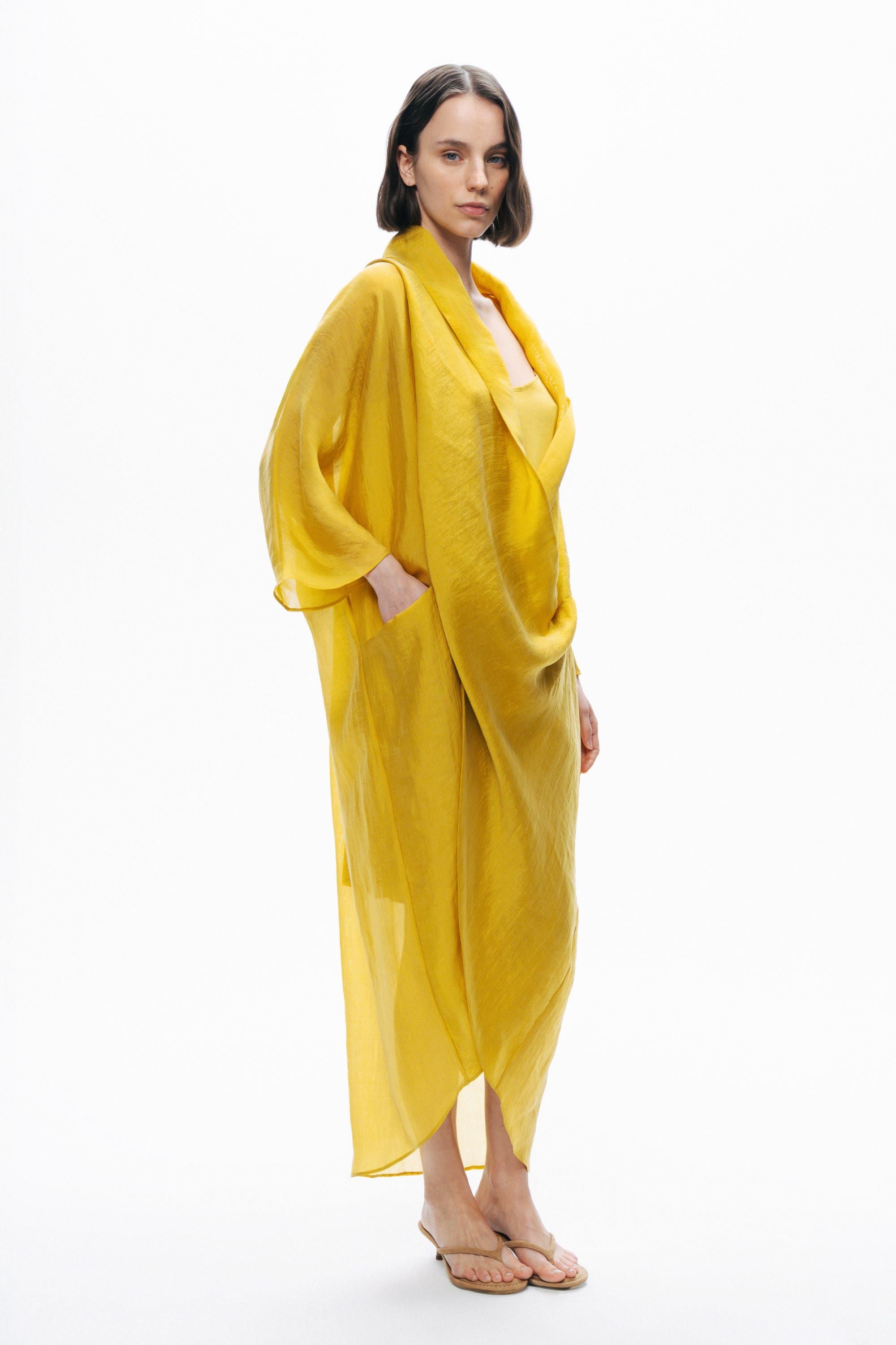 Yellow Oversized Midi Dress