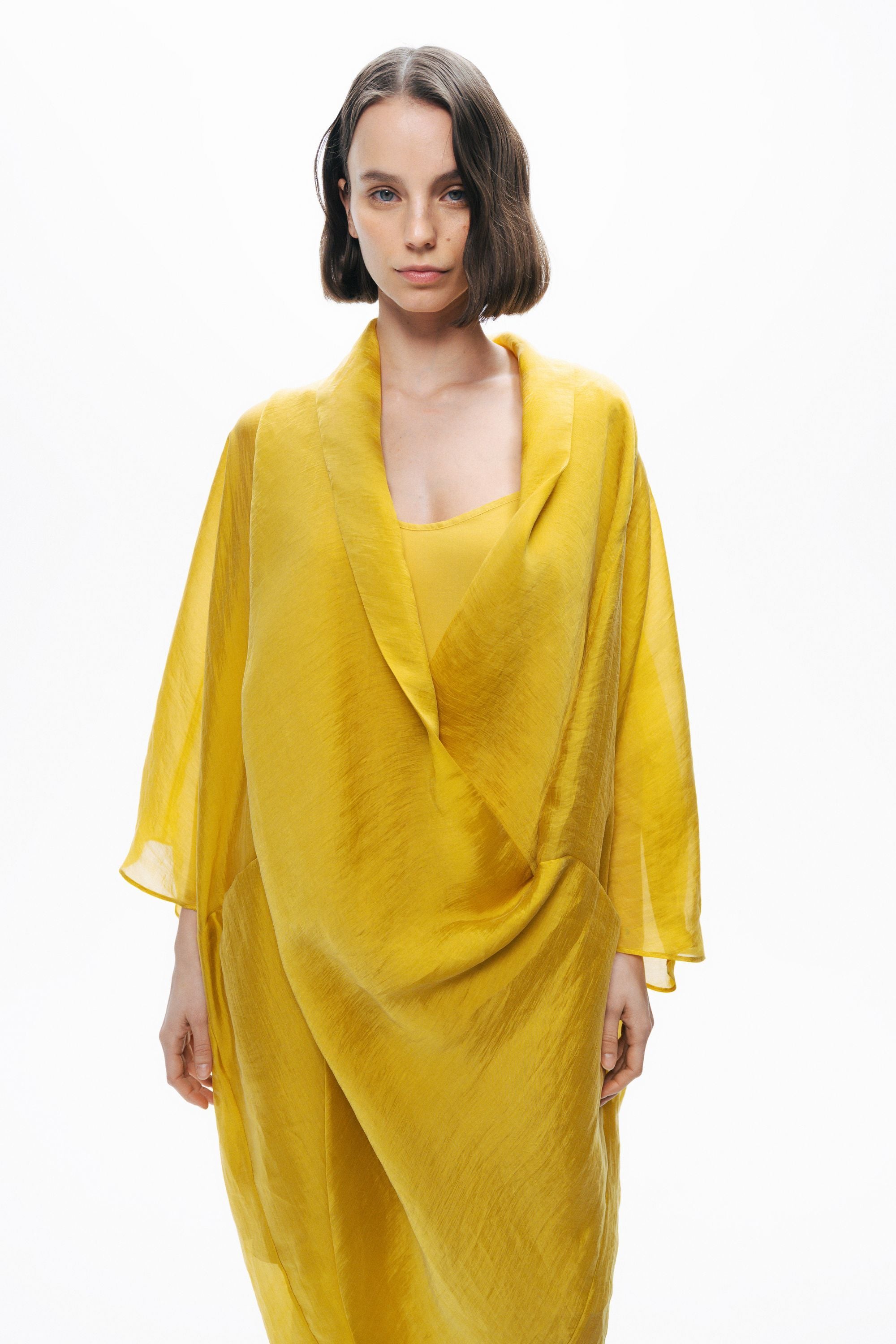Yellow Oversized Midi Dress