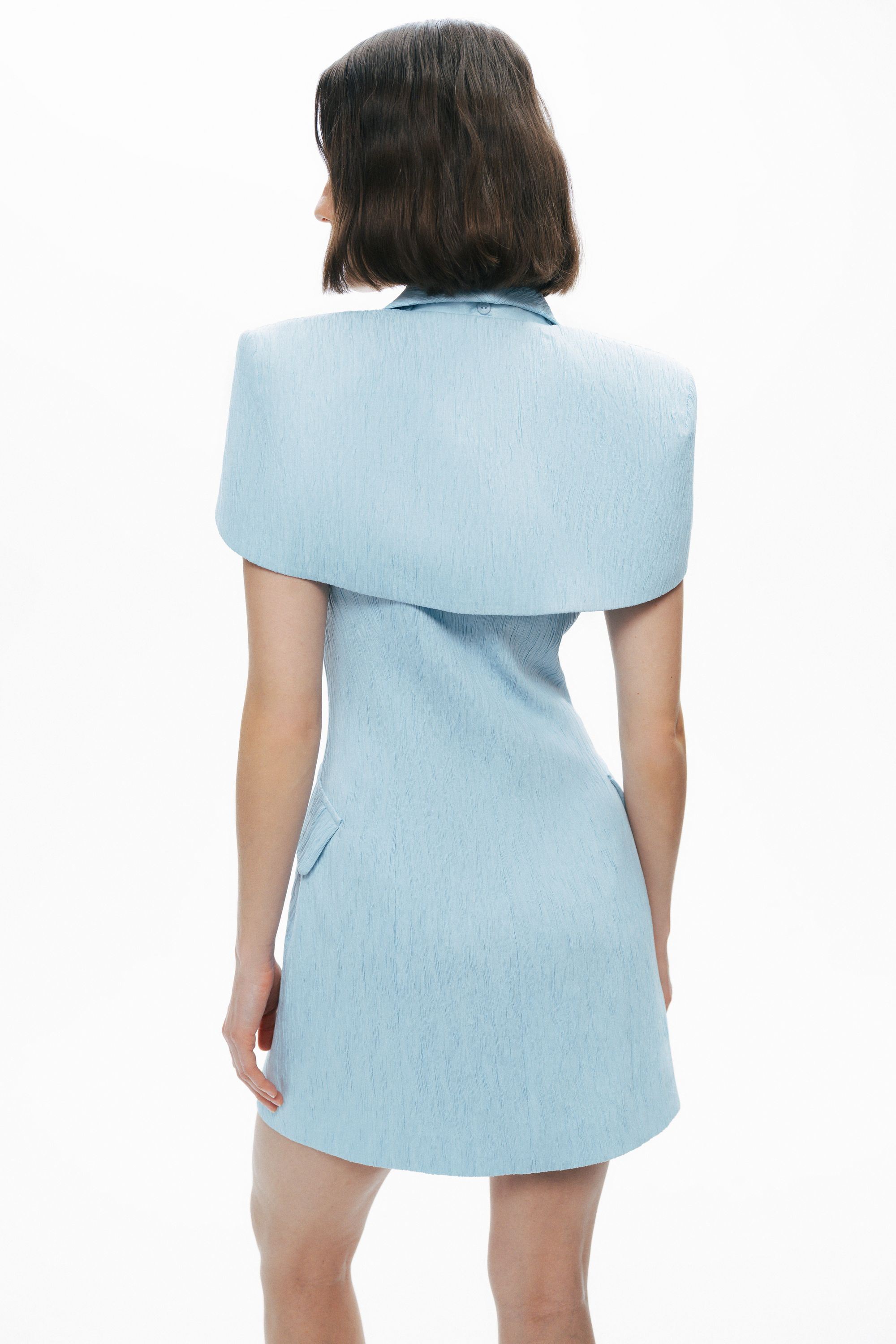 Blue Mini Dress with Bolero Detail