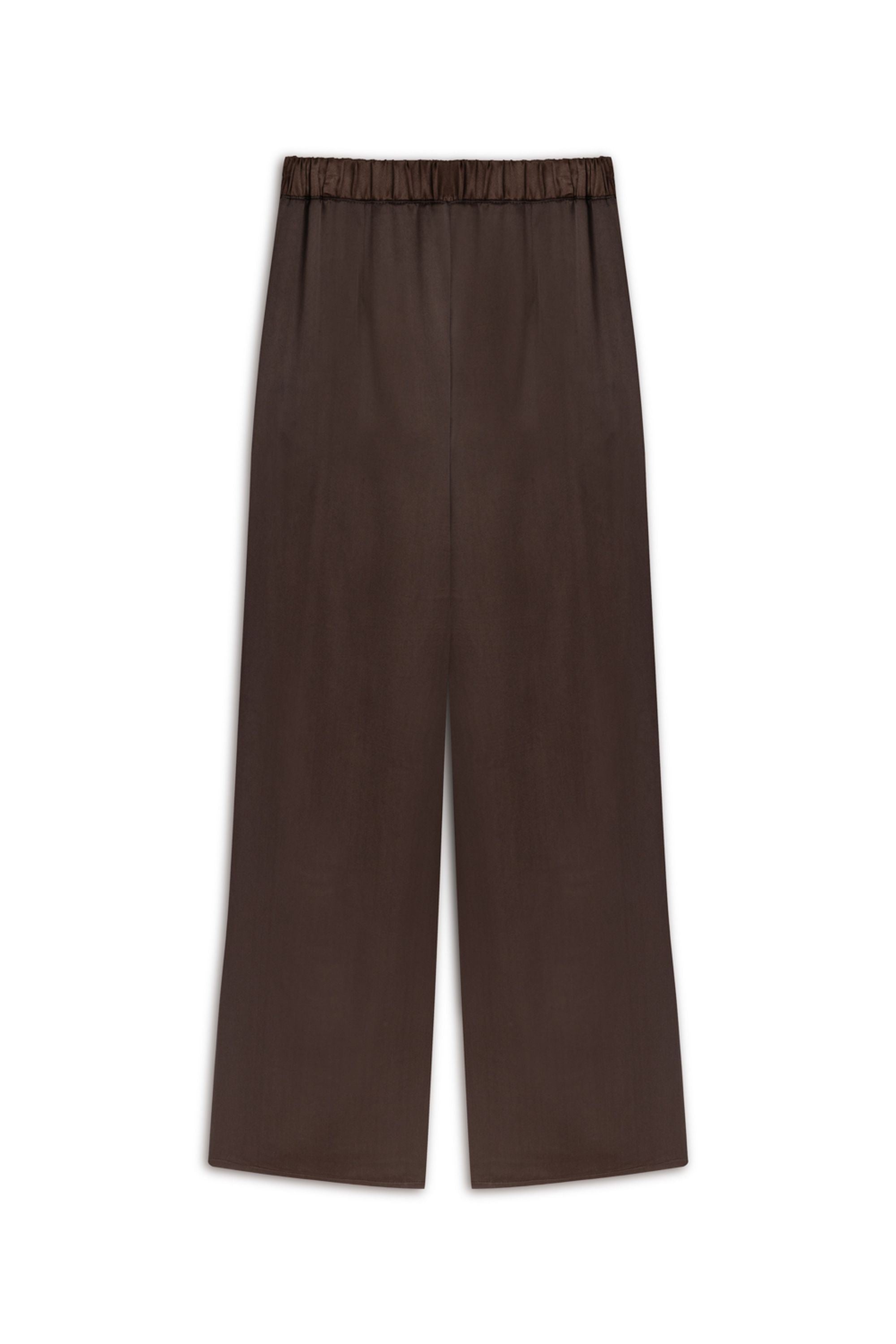 Coffee Beaded Embroidered Pants