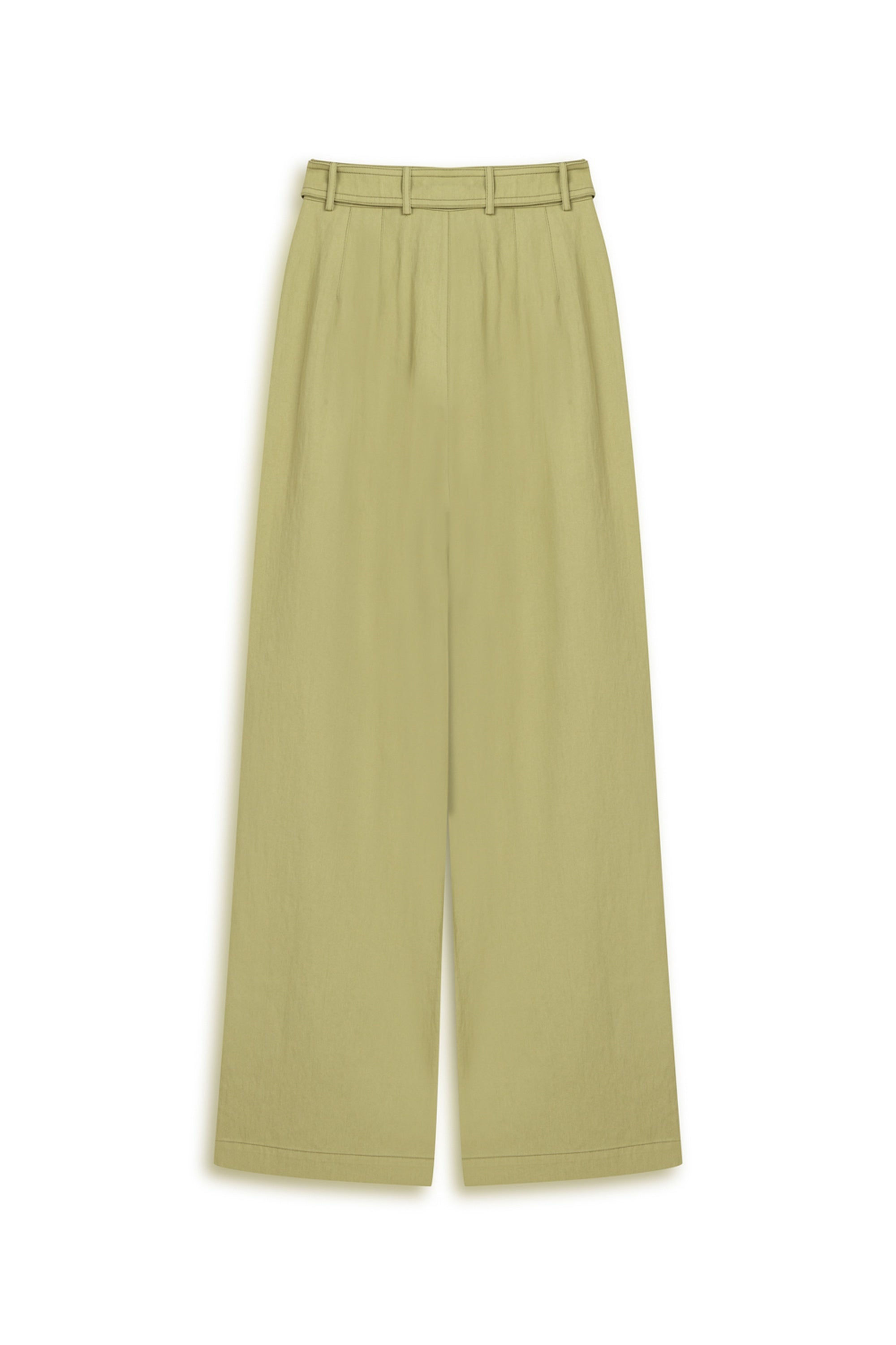 Metal Buckle Detailed Belted Pants