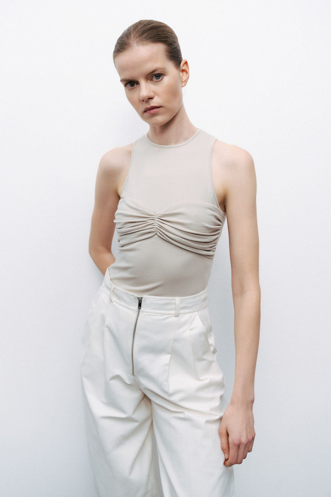 Ecru Balloon Cut Pants