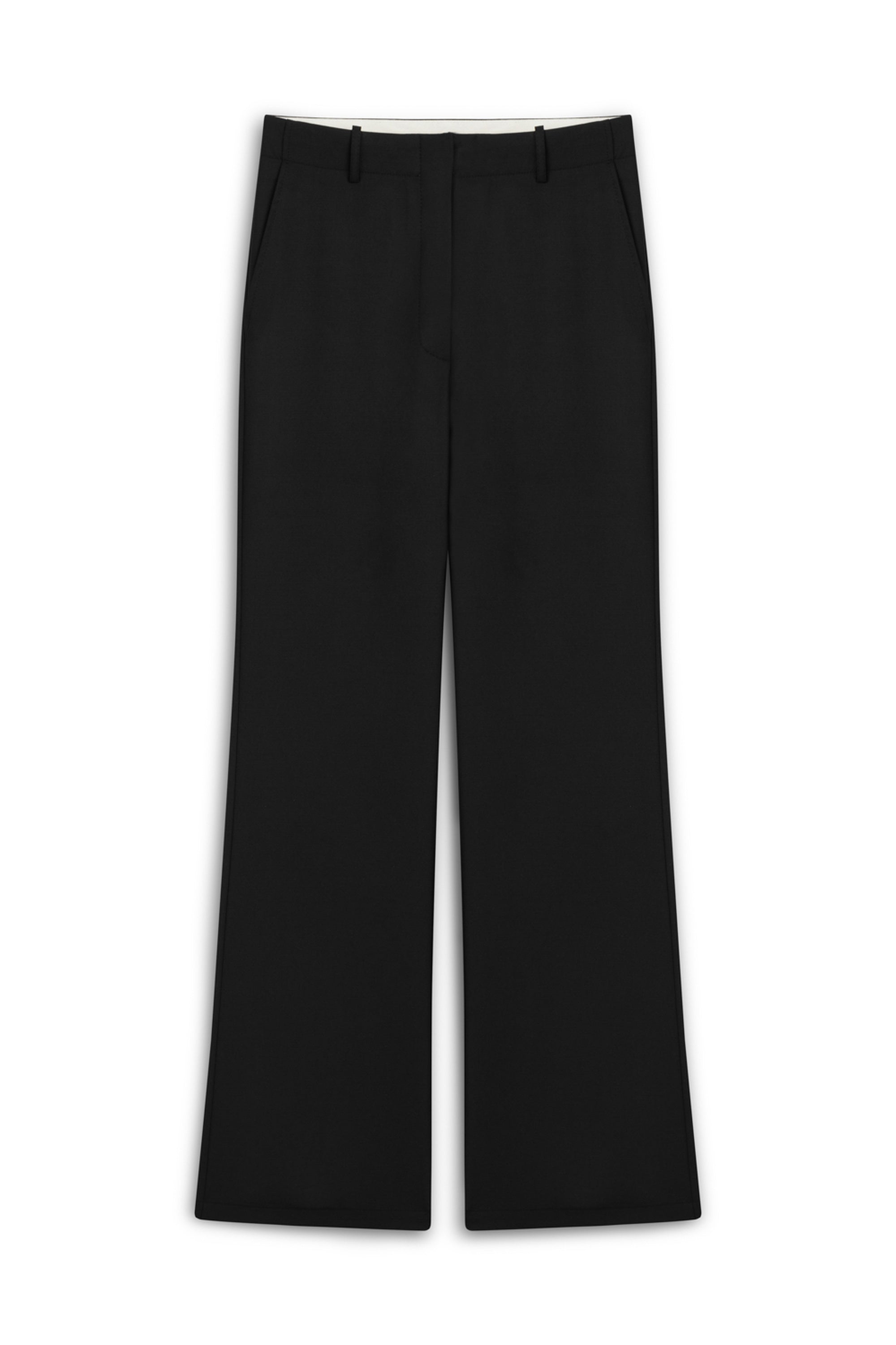 Black Tailored Mid-Rise Trousers