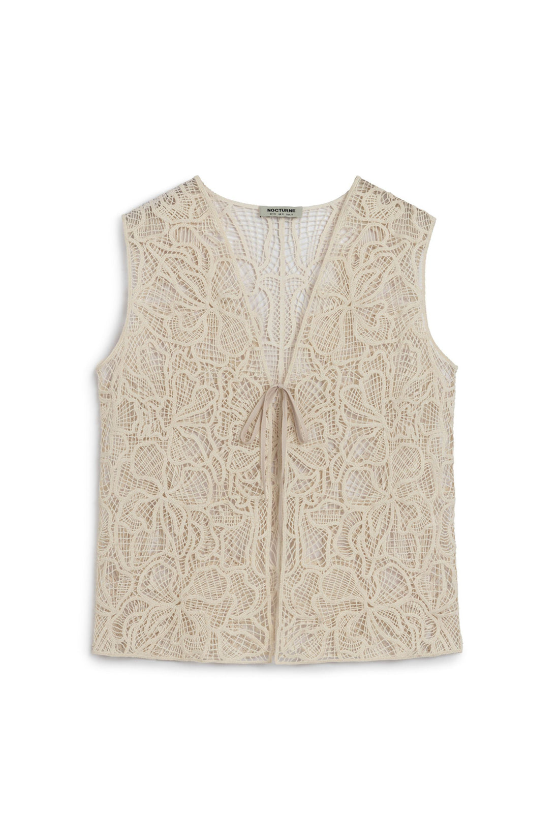 Ecru Floral Embroidered Detailed Vest