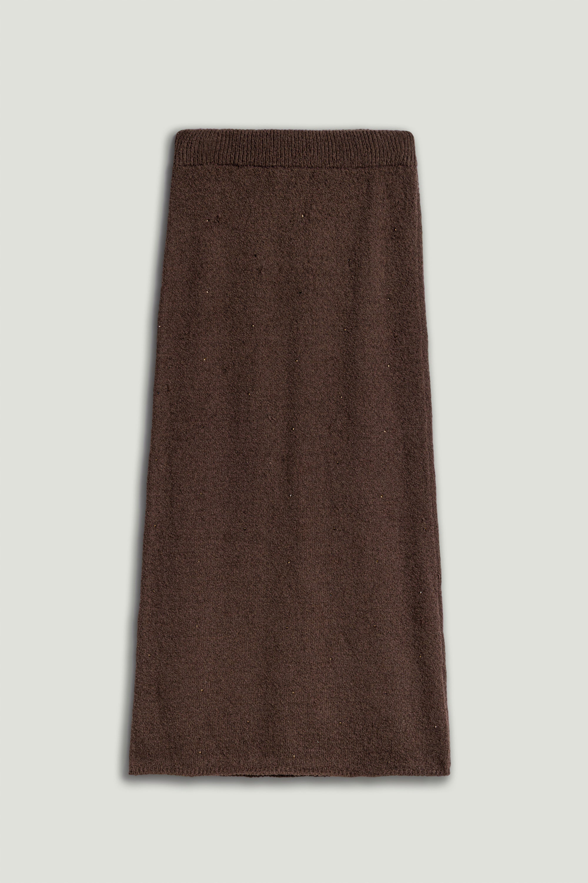Embellished Ribbed Knit Maxi Skirt
