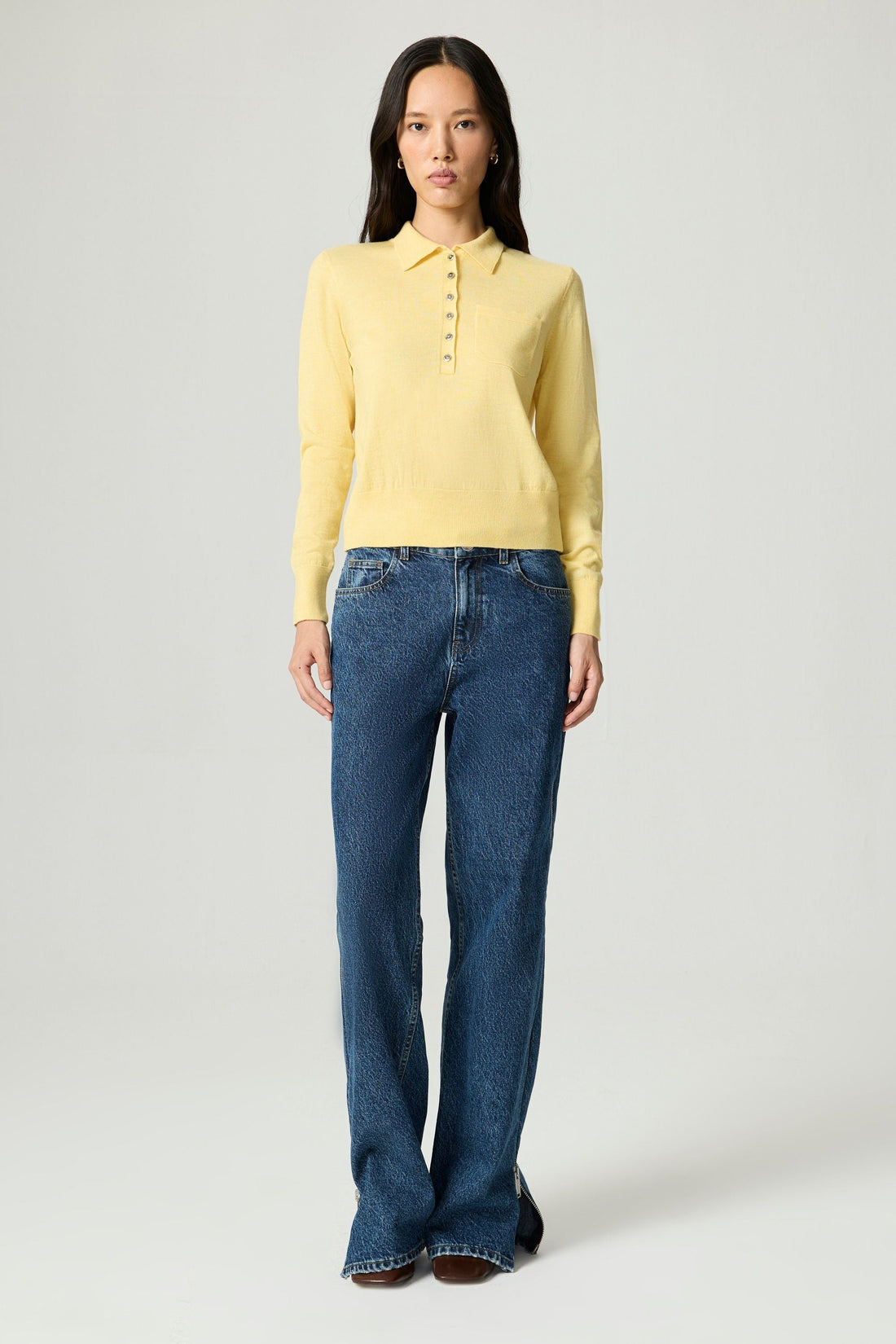 Relaxed Polo Knit Sweater