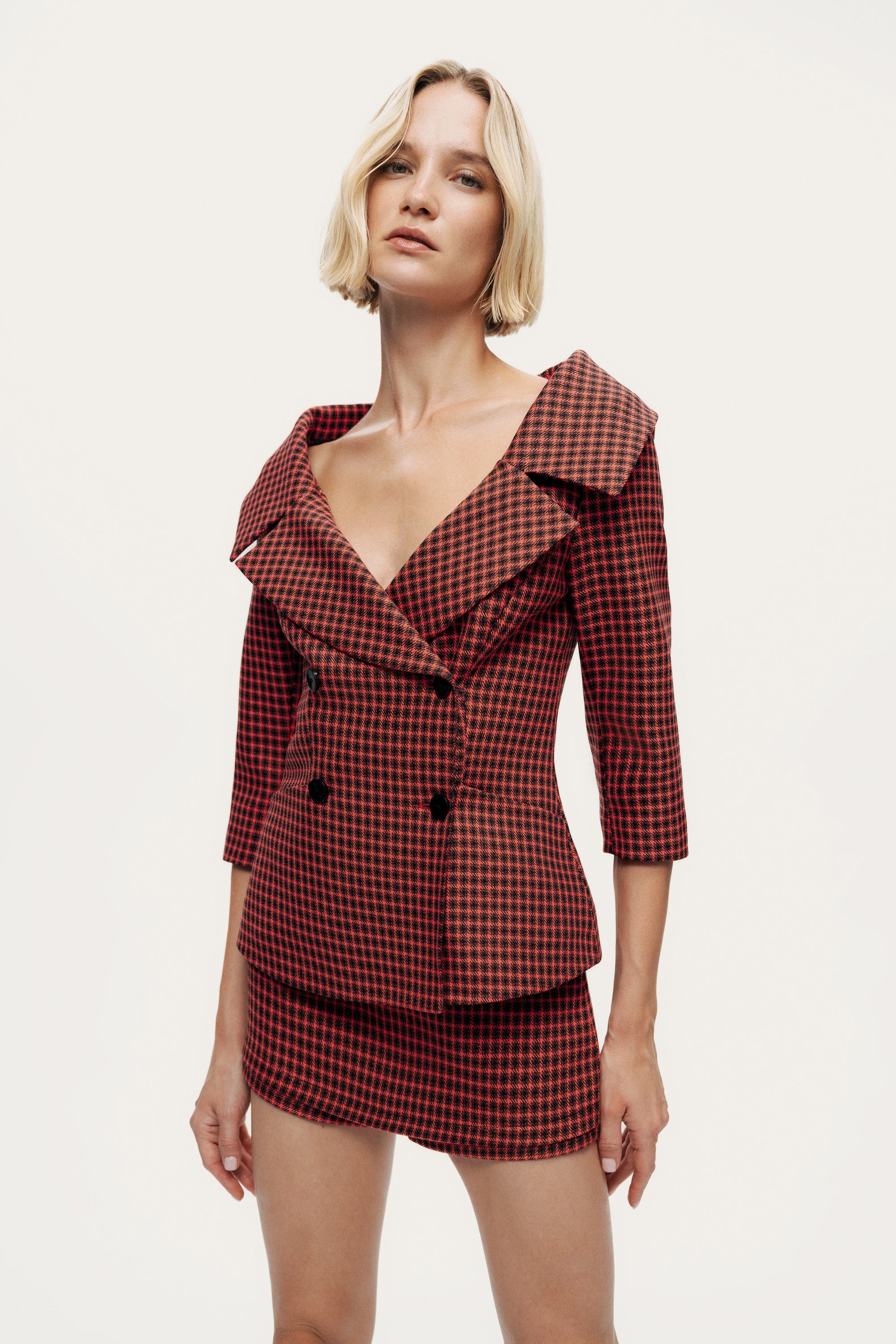 Checked High-Rise Mini Skort