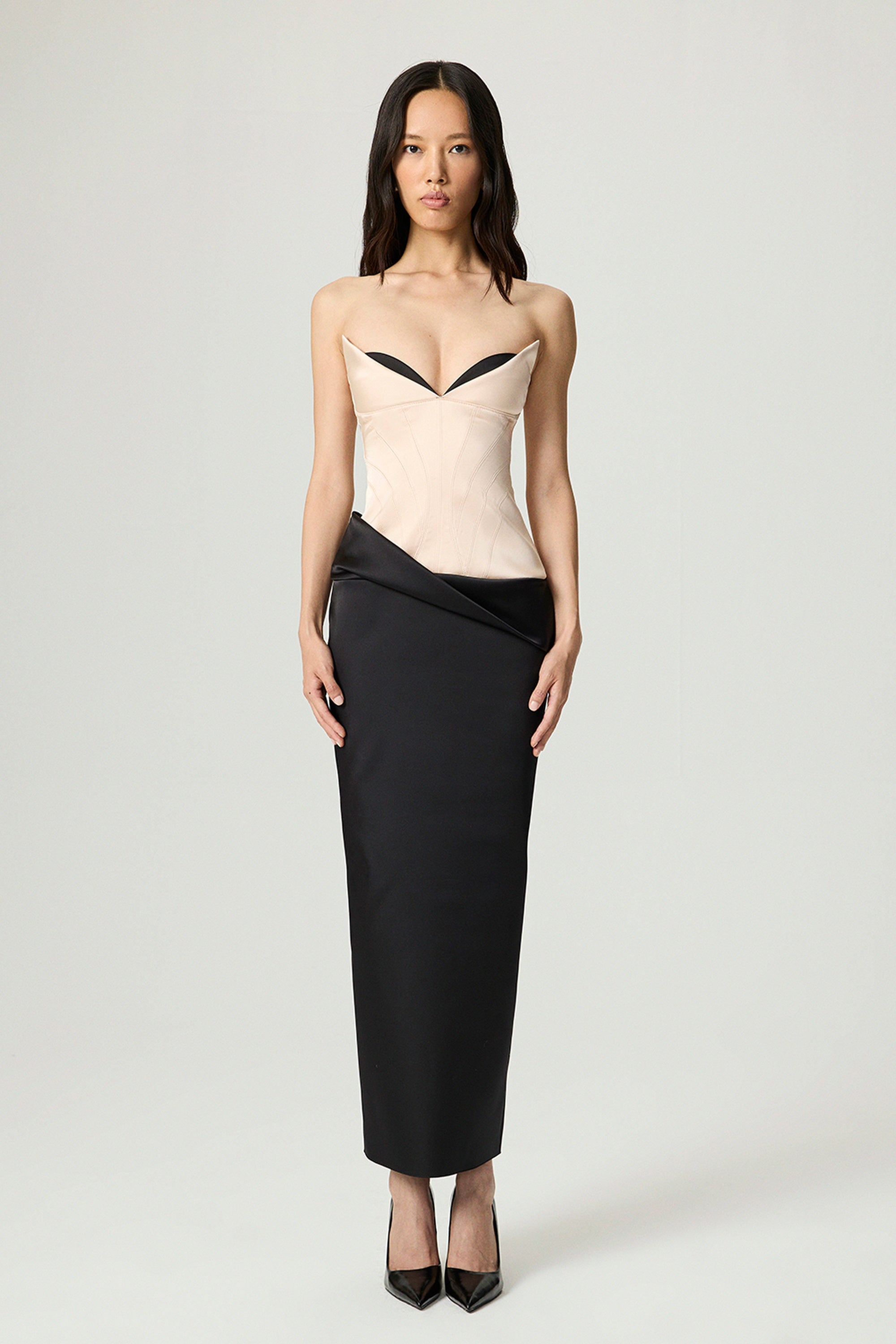 Draped Sweetheart Corset Dress
