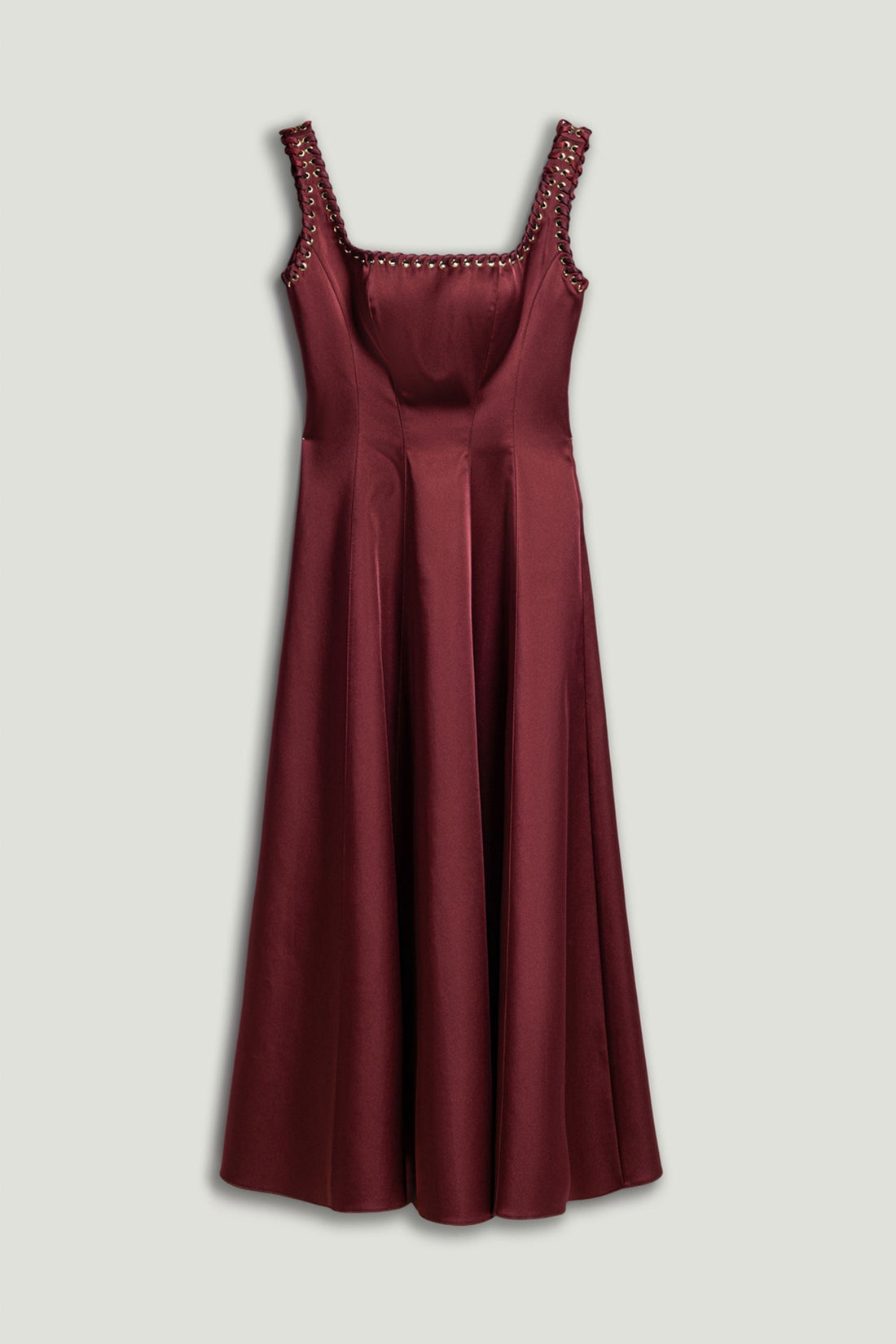 Embellished Square-Neck Midi Dress