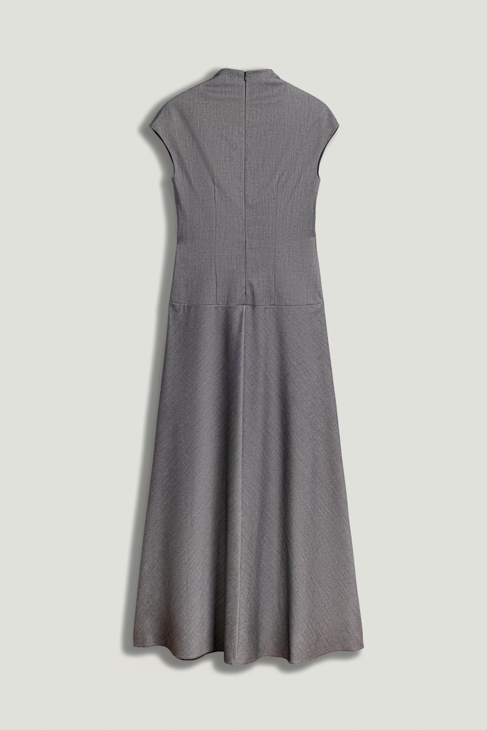 Button Accent High Neck Maxi Dress