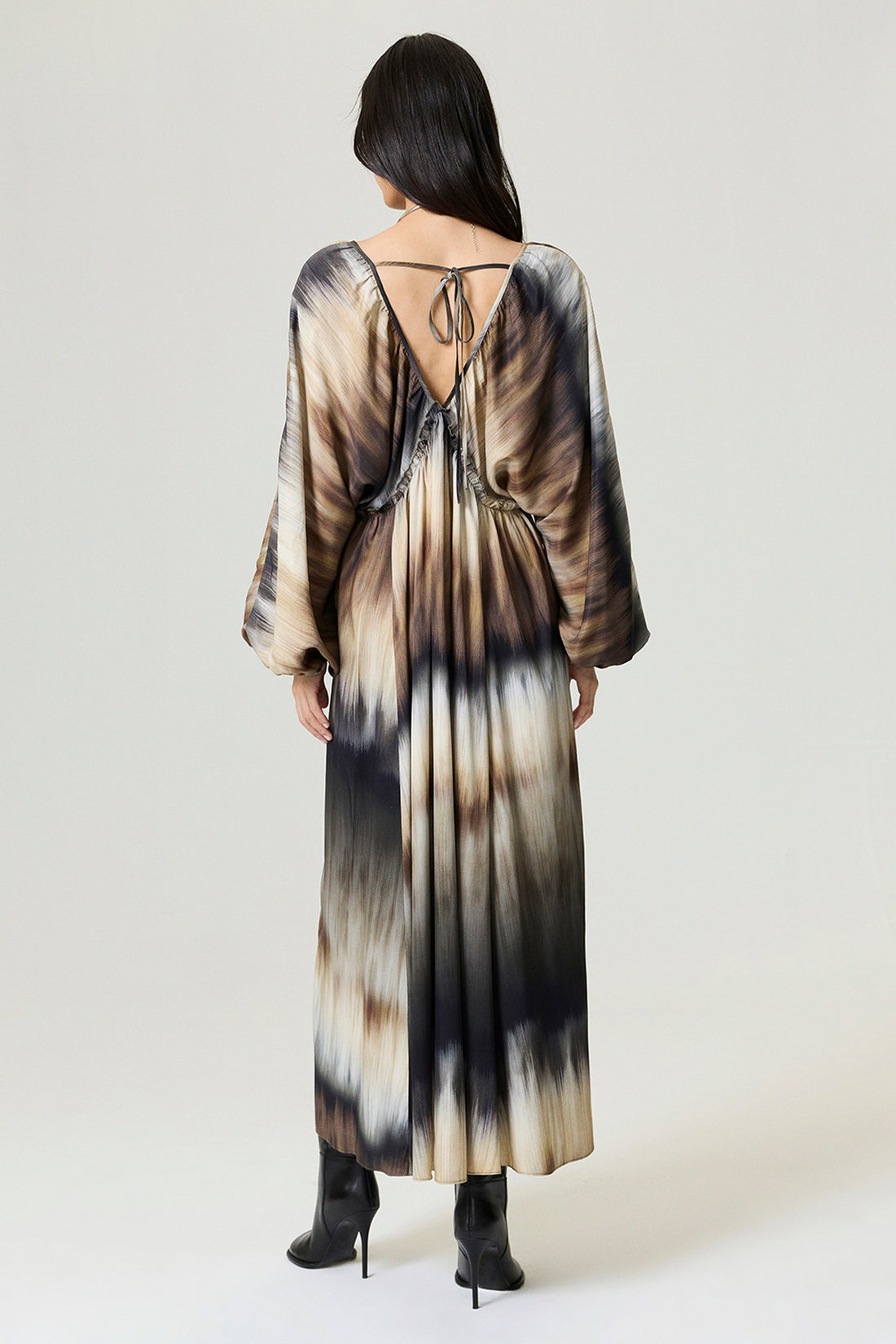 Tie-Back Batik Print Maxi Dress