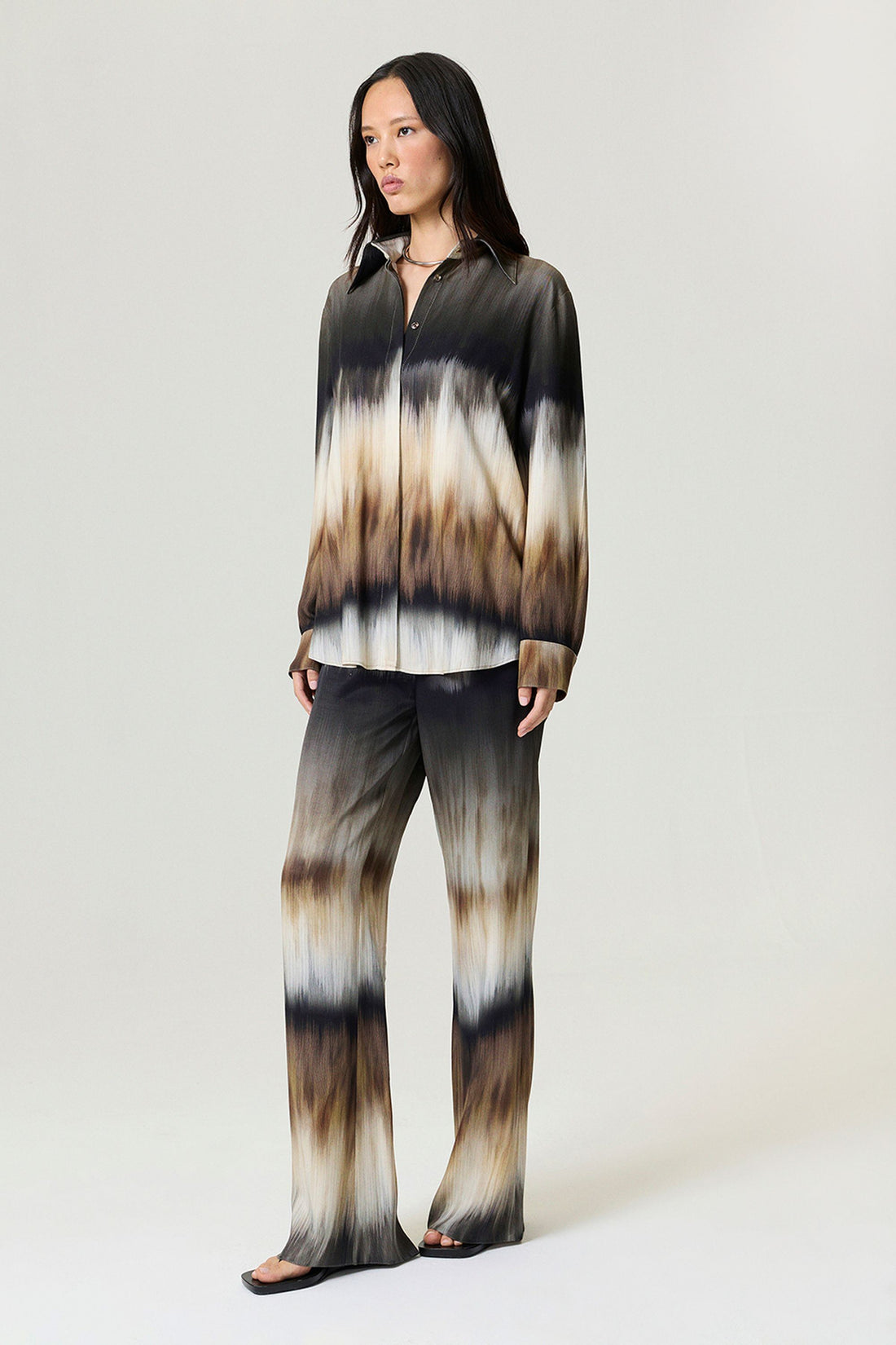 Batik Print Wide-Leg Pants