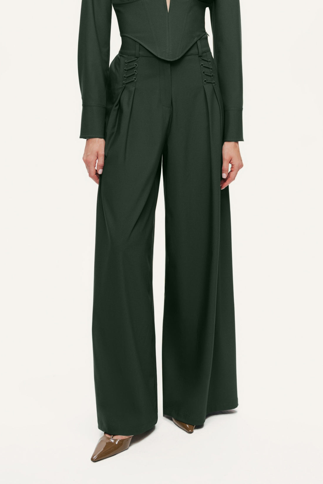 Fluid Wide-Leg Pull-On Pants