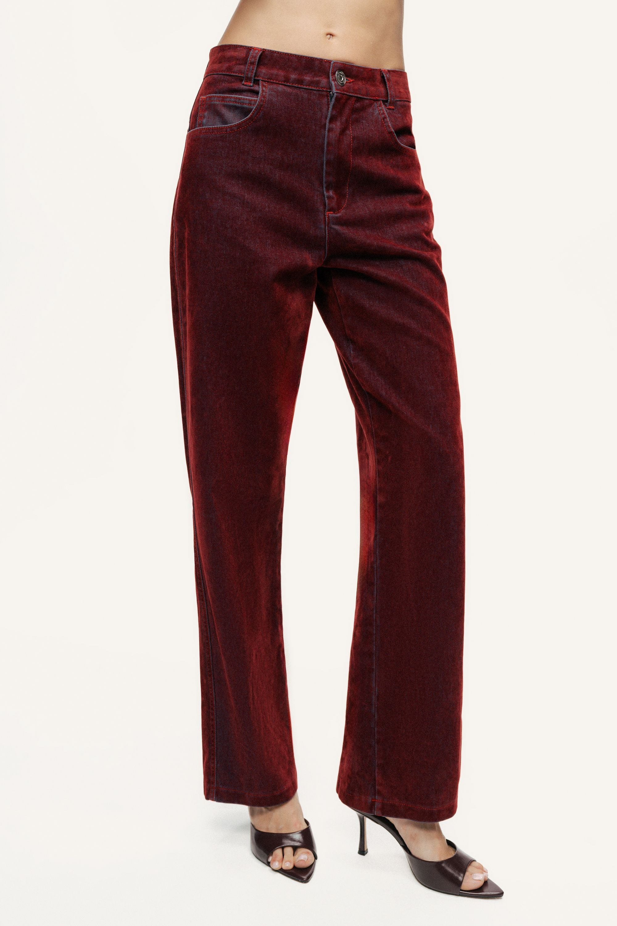 Velvet Straight-Leg Pants