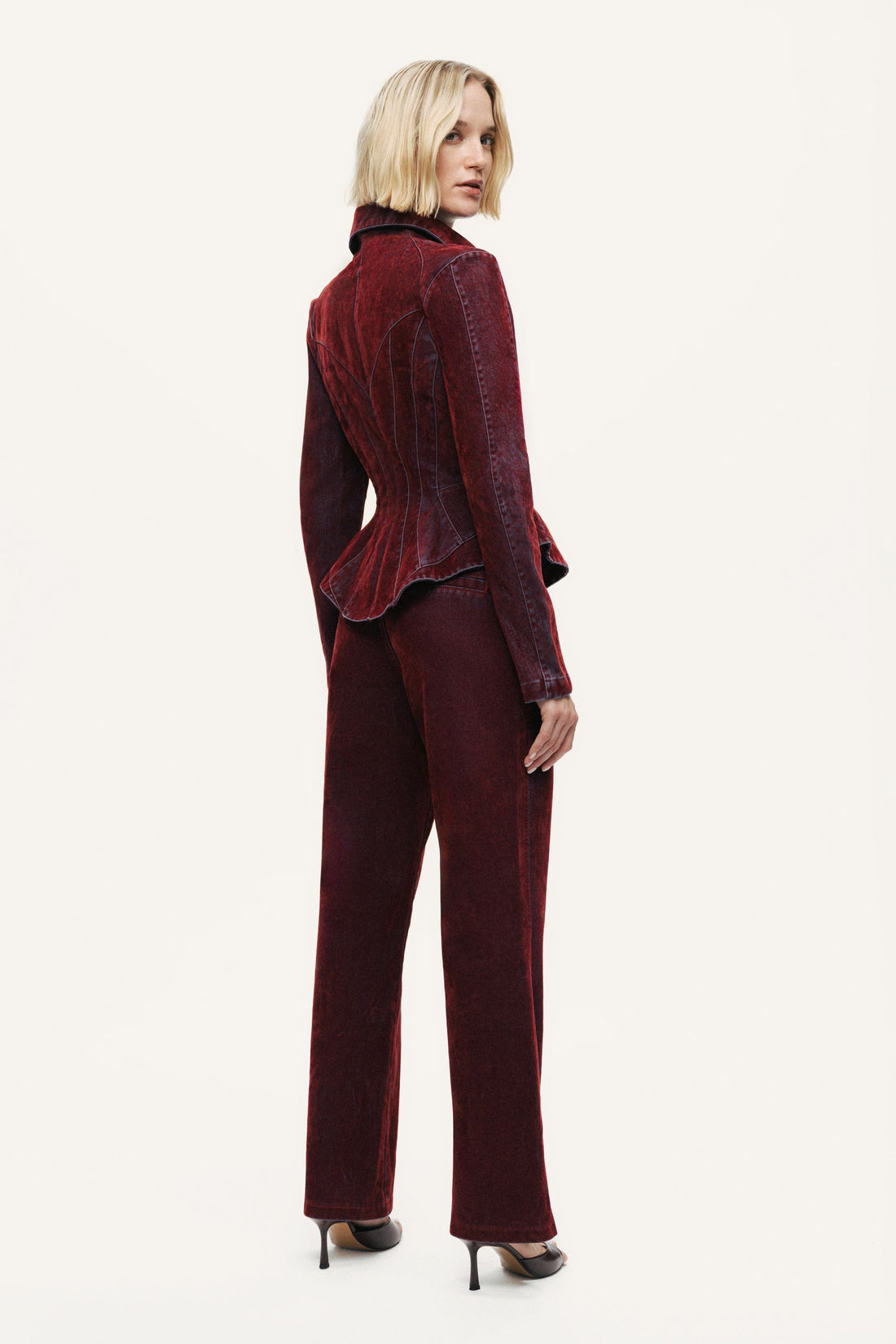 Velvet Straight-Leg Pants