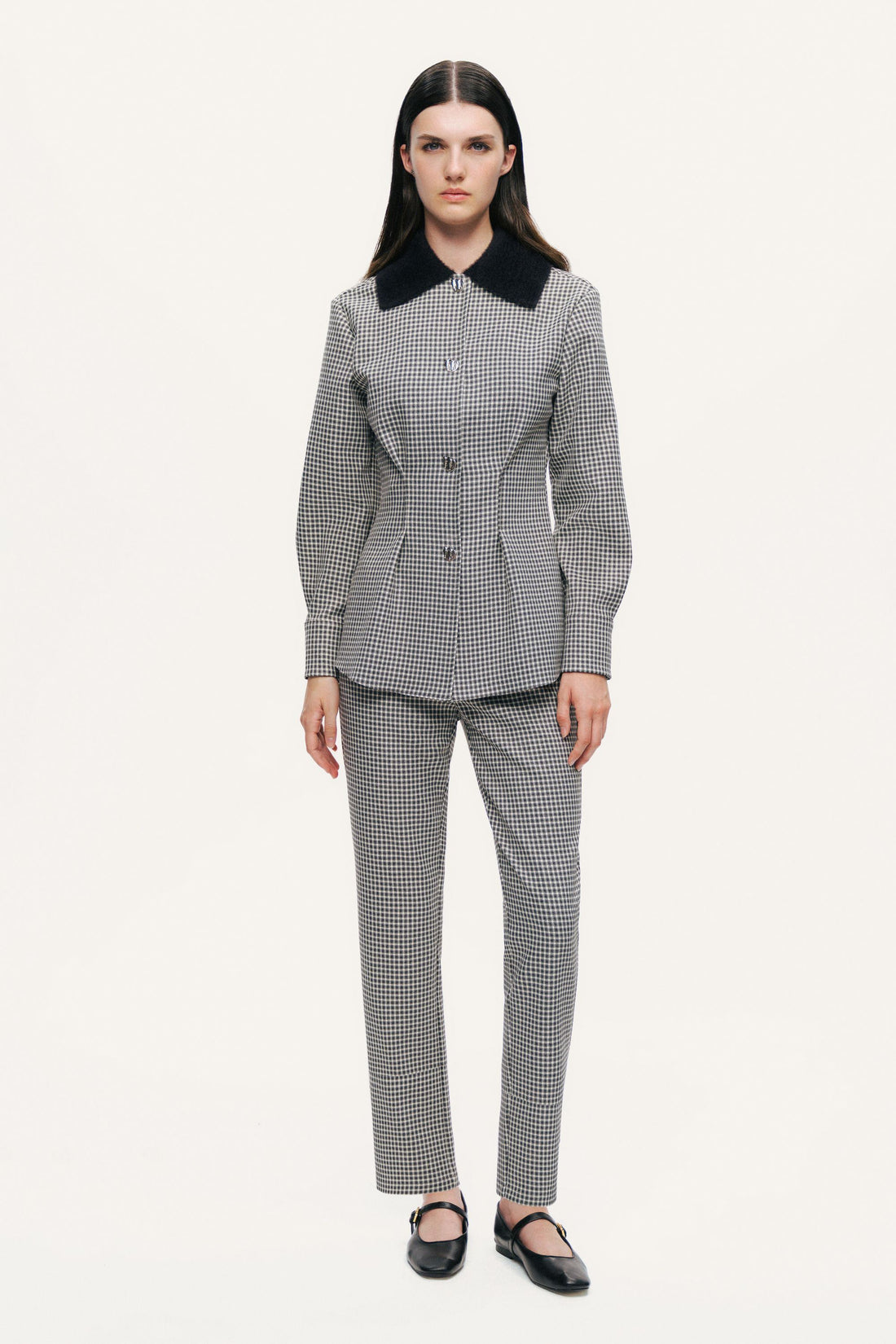 Tailored Micro Check Cigarette Pants