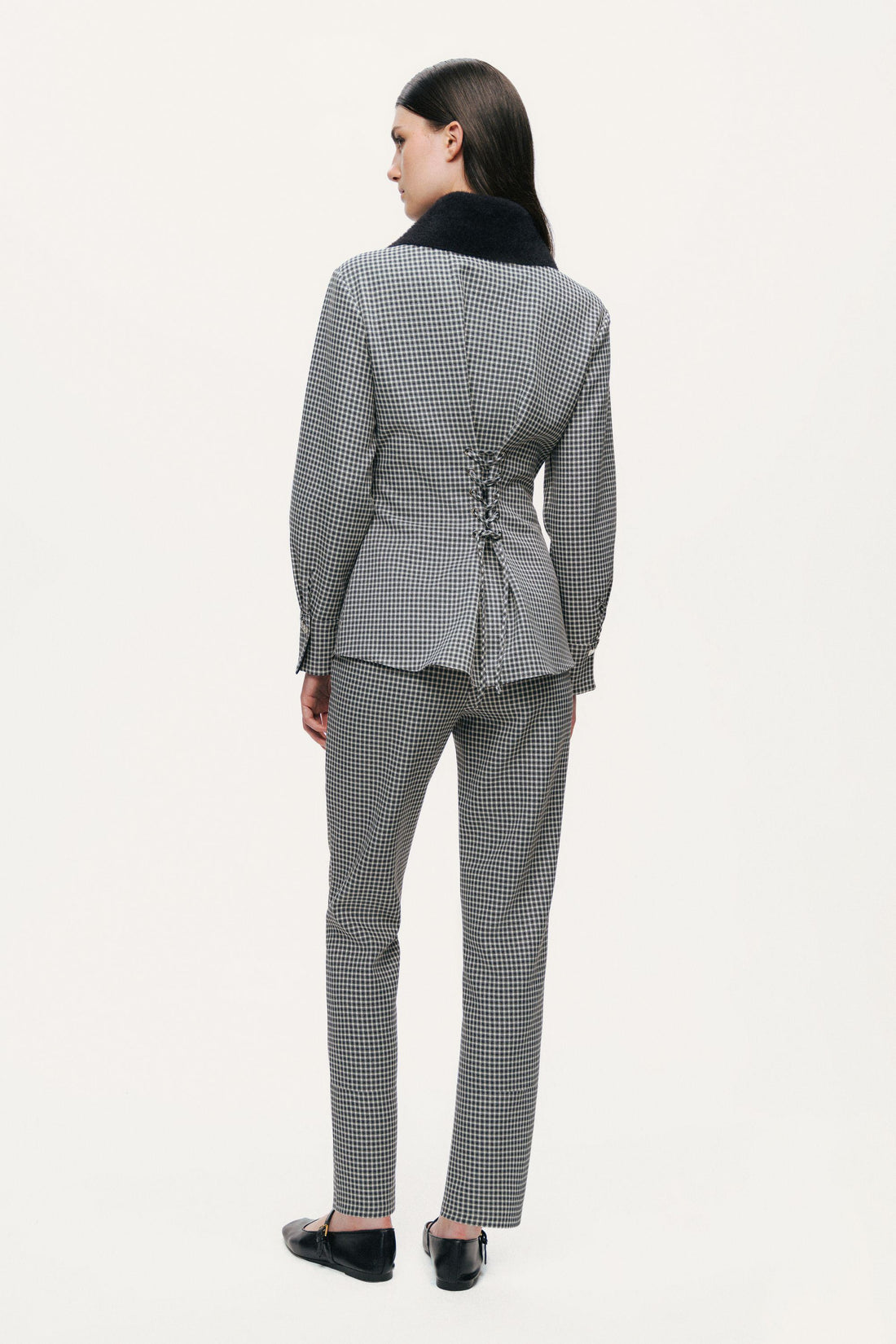 Tailored Micro Check Cigarette Pants