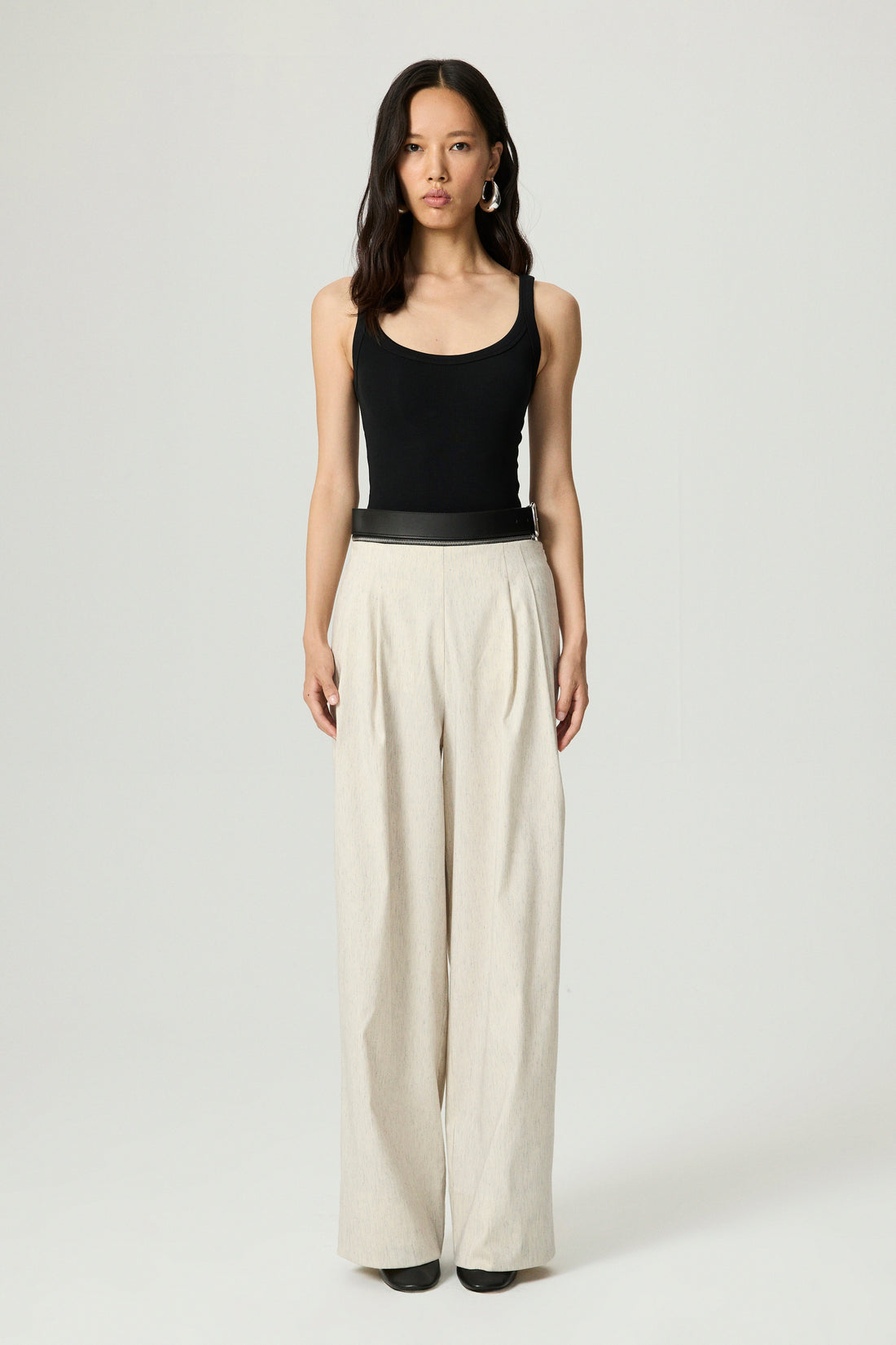 Pleated Wide-Leg Pants