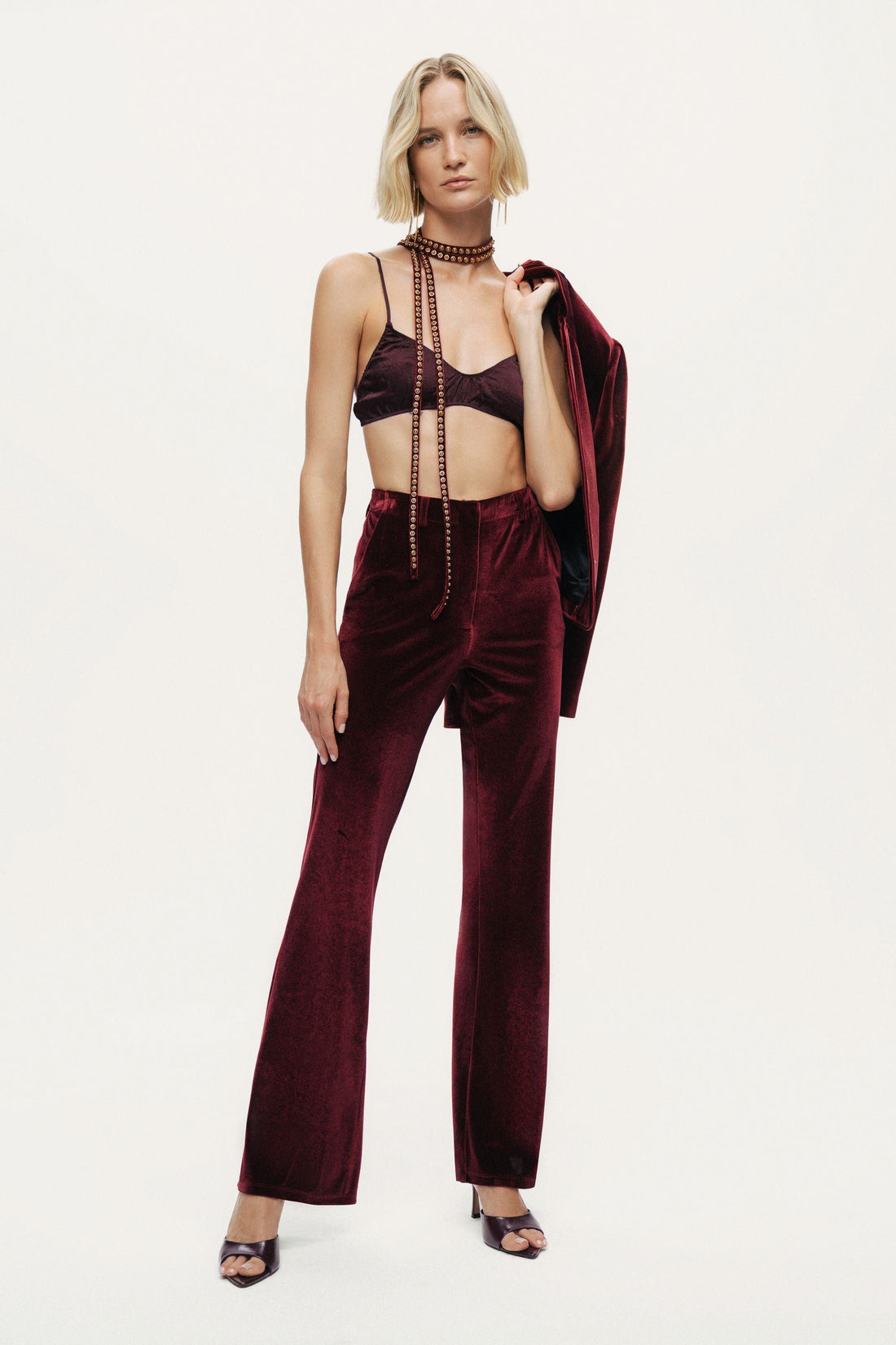 Velvet Bootcut Trousers