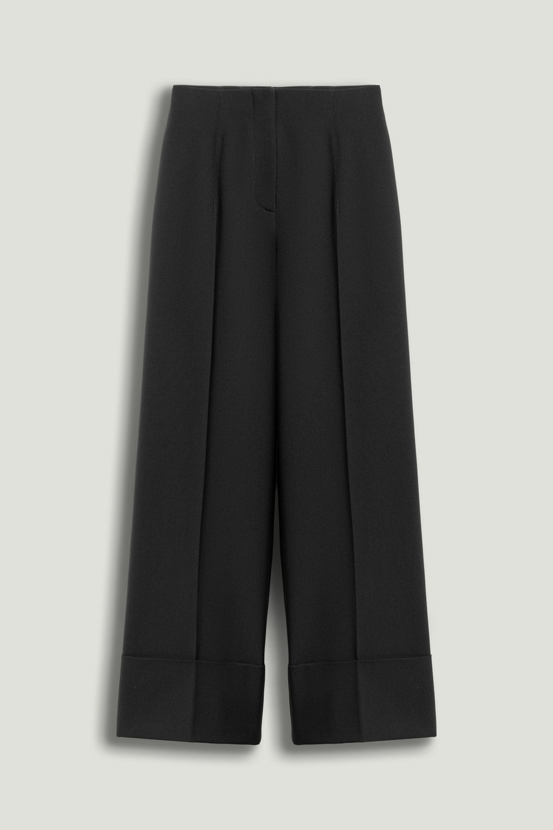 Cuffed Wide-Leg Trousers