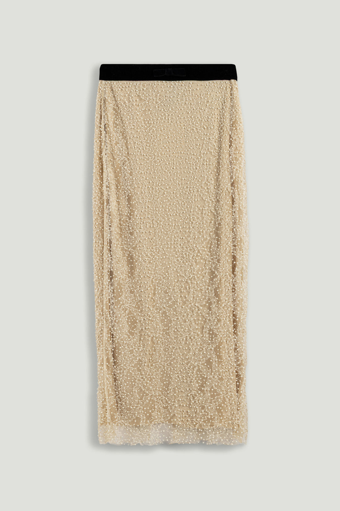 Pearl Embellished Pencil Skirt