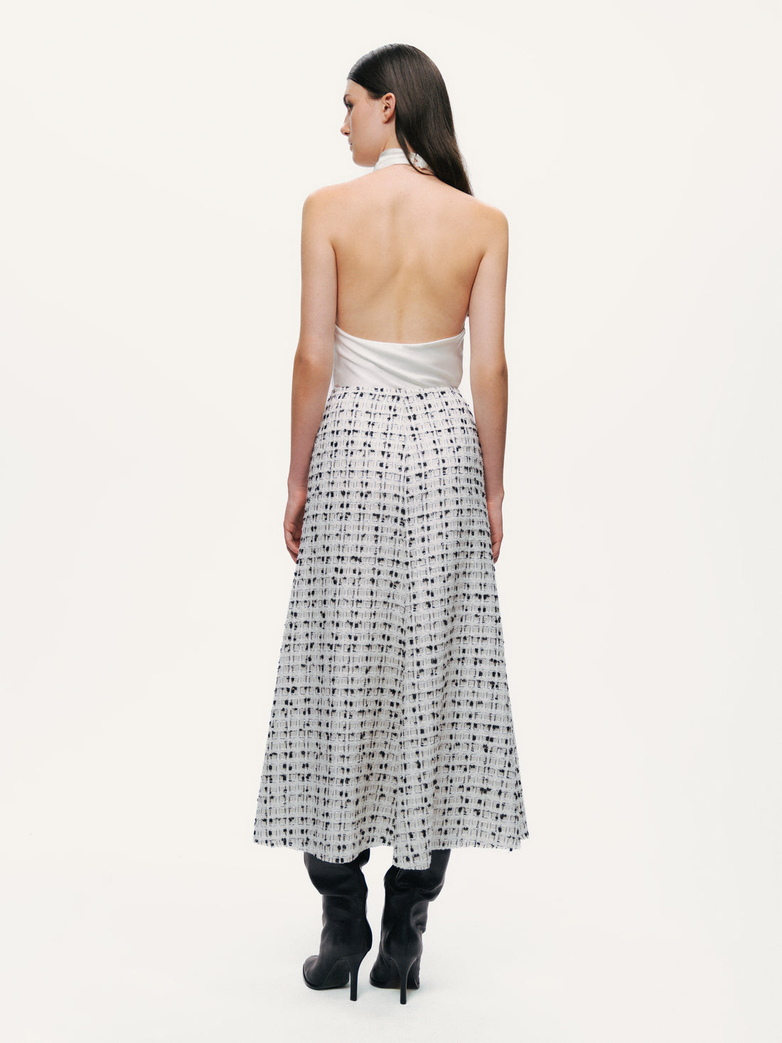 Patterned A-Line Midi Skirt