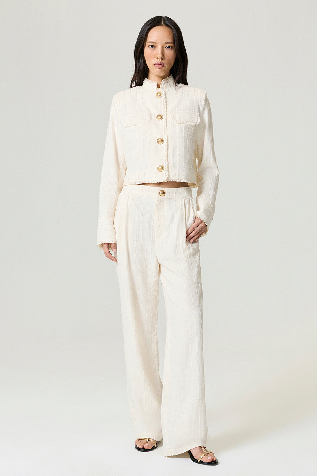 Gold-Embellished Utility Jacket