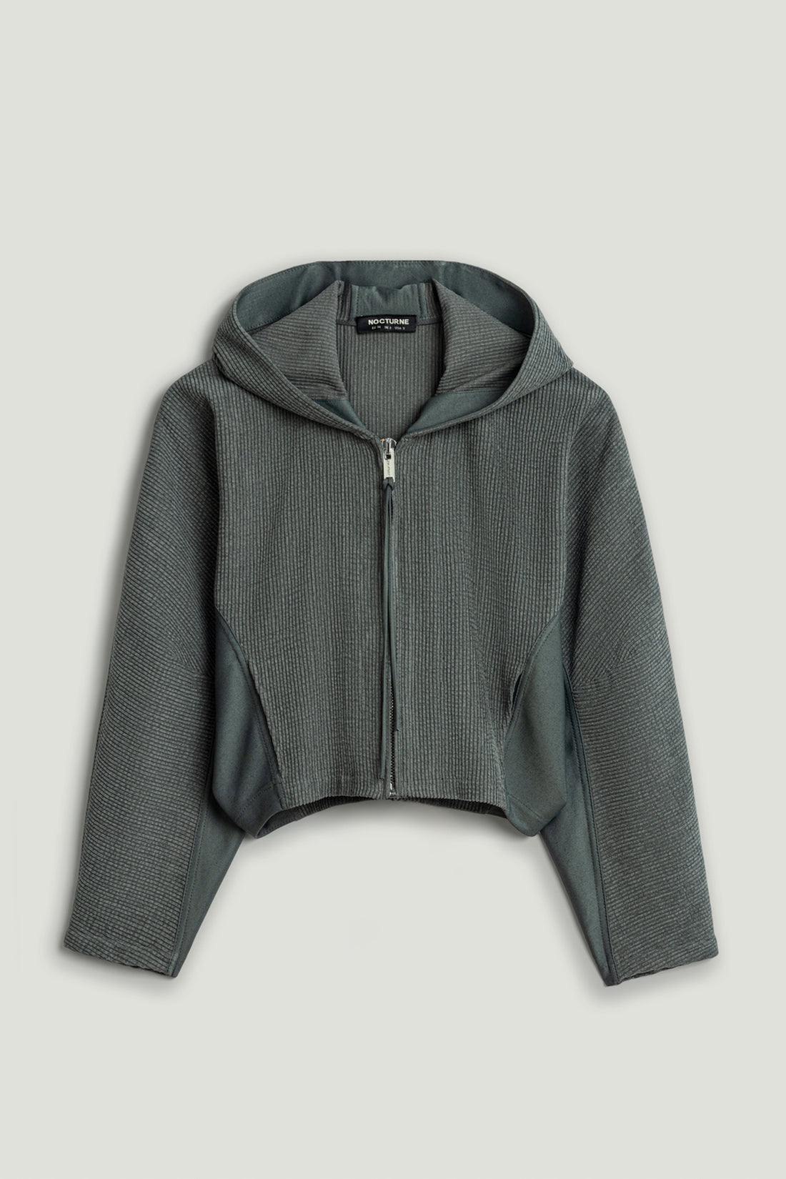 Ribbed Zip-Up Hoodie Jacket