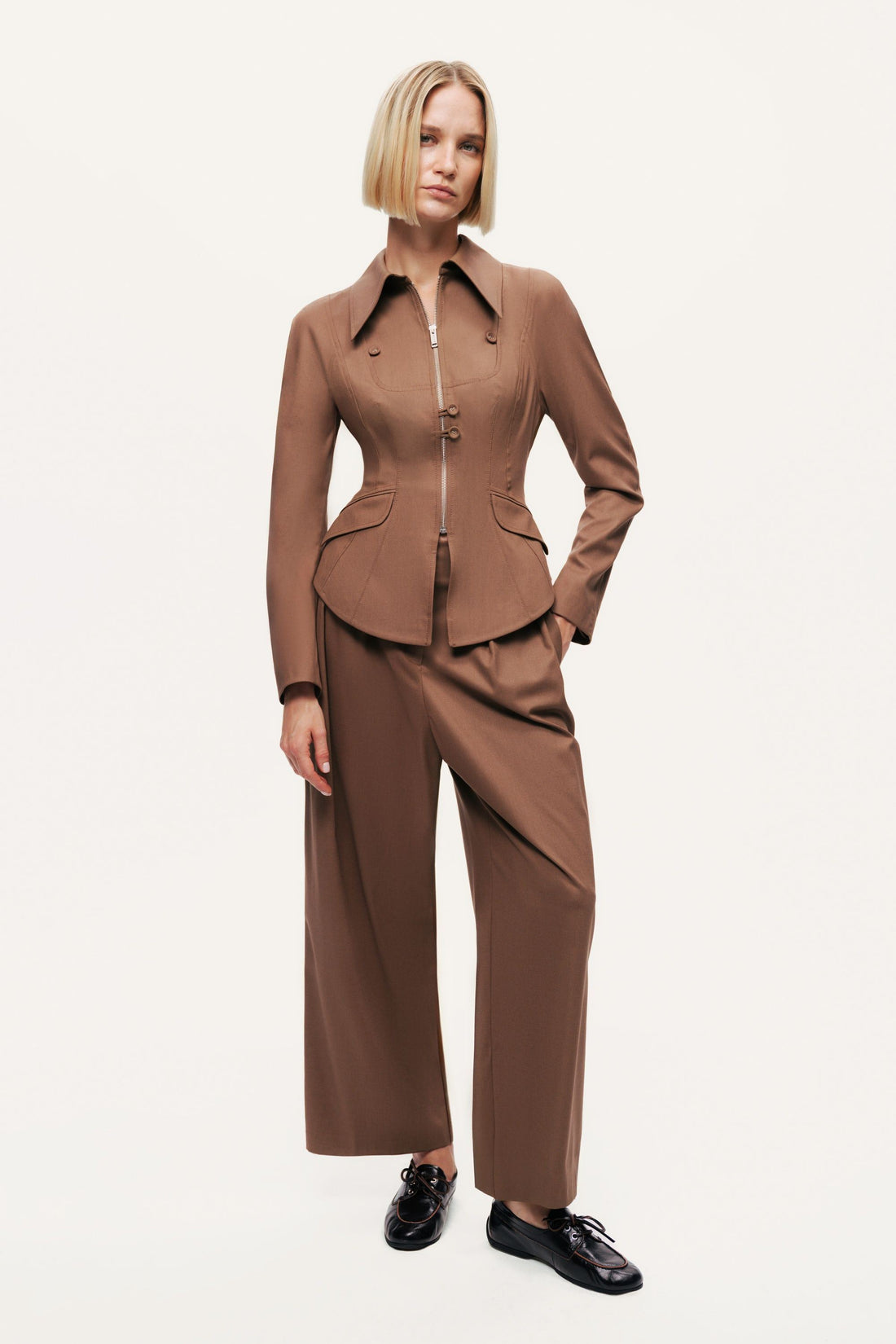 Zip-Front Tailored Jacket